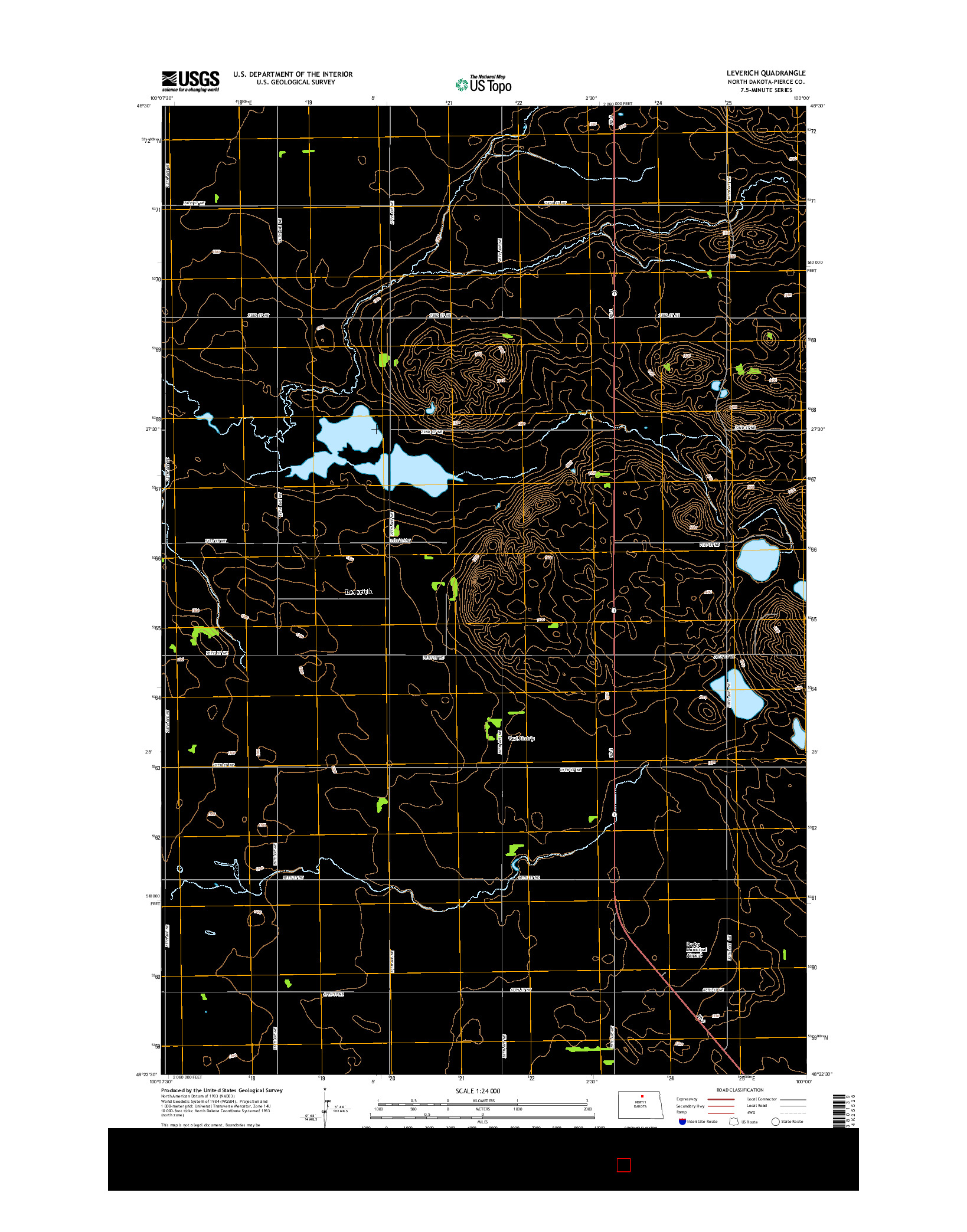 USGS US TOPO 7.5-MINUTE MAP FOR LEVERICH, ND 2014
