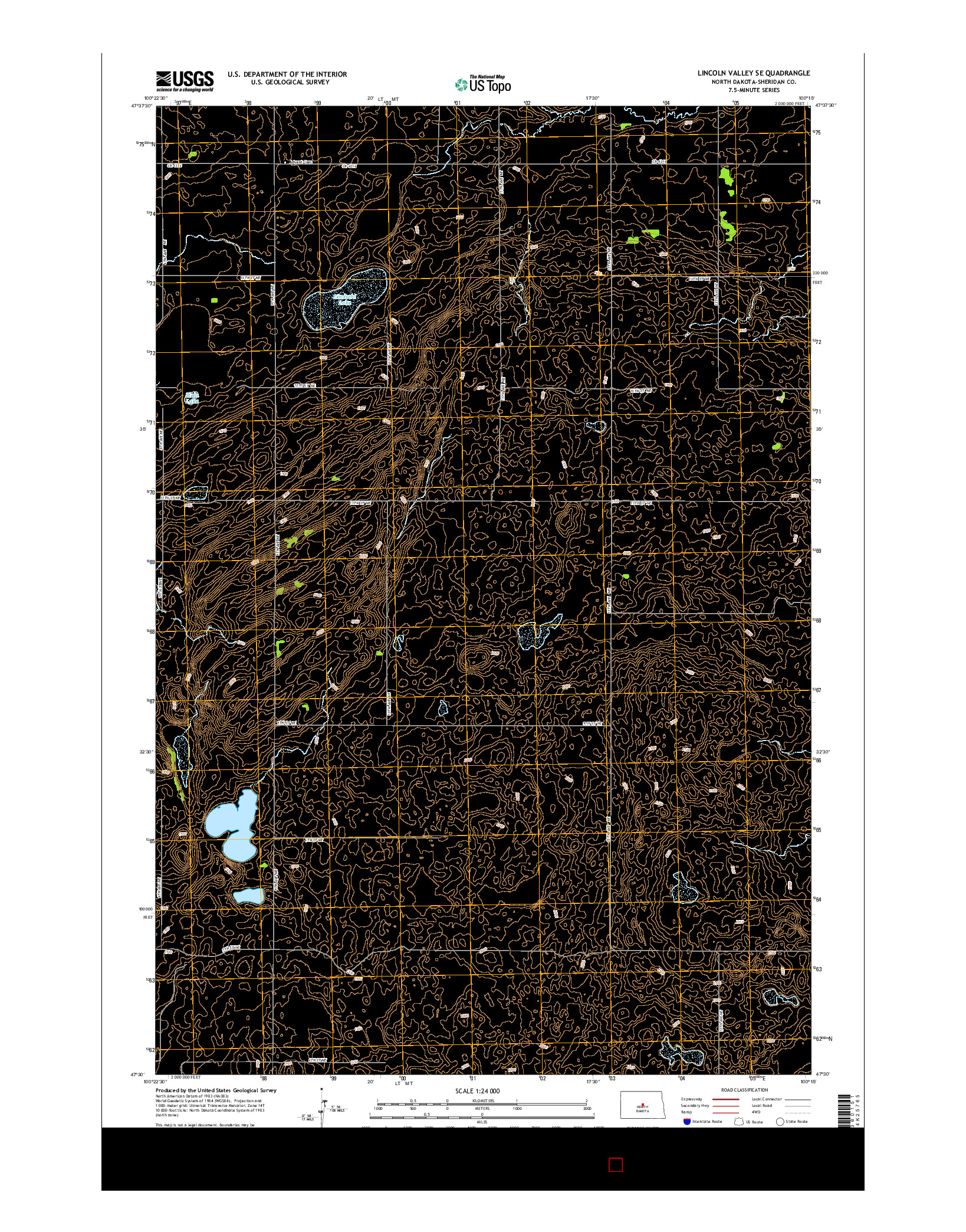 USGS US TOPO 7.5-MINUTE MAP FOR LINCOLN VALLEY SE, ND 2014