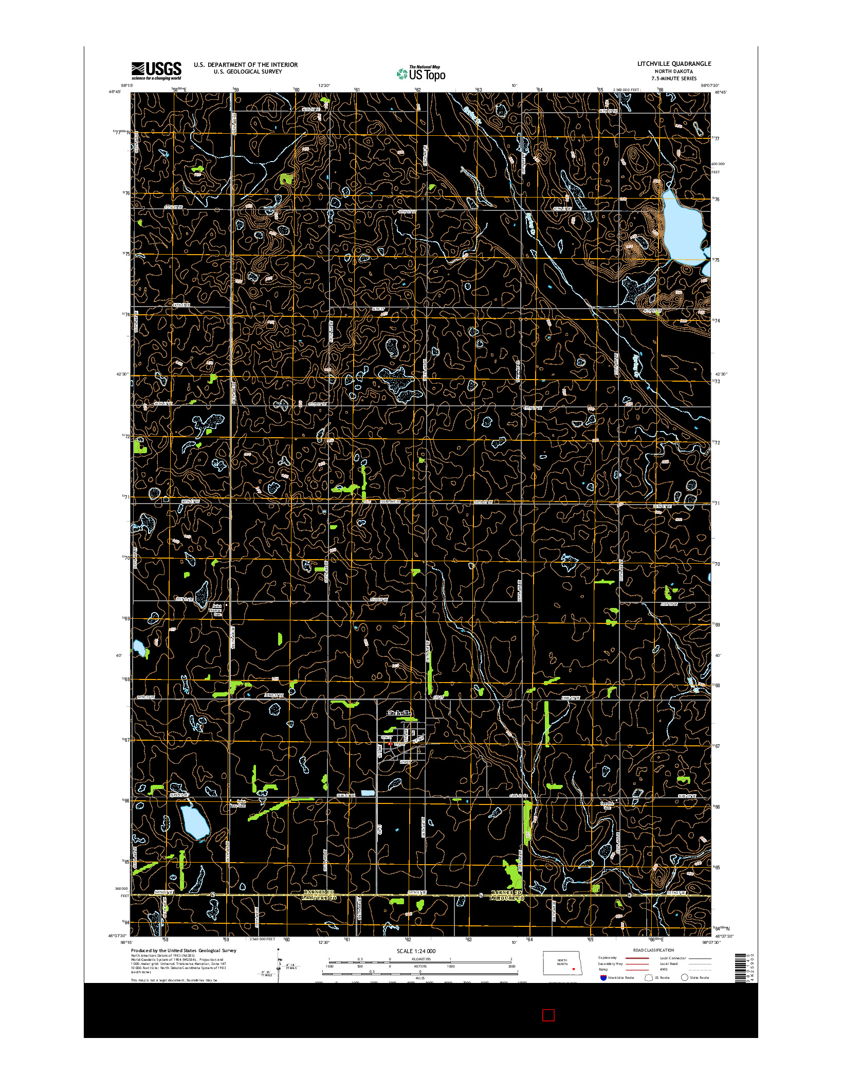 USGS US TOPO 7.5-MINUTE MAP FOR LITCHVILLE, ND 2014