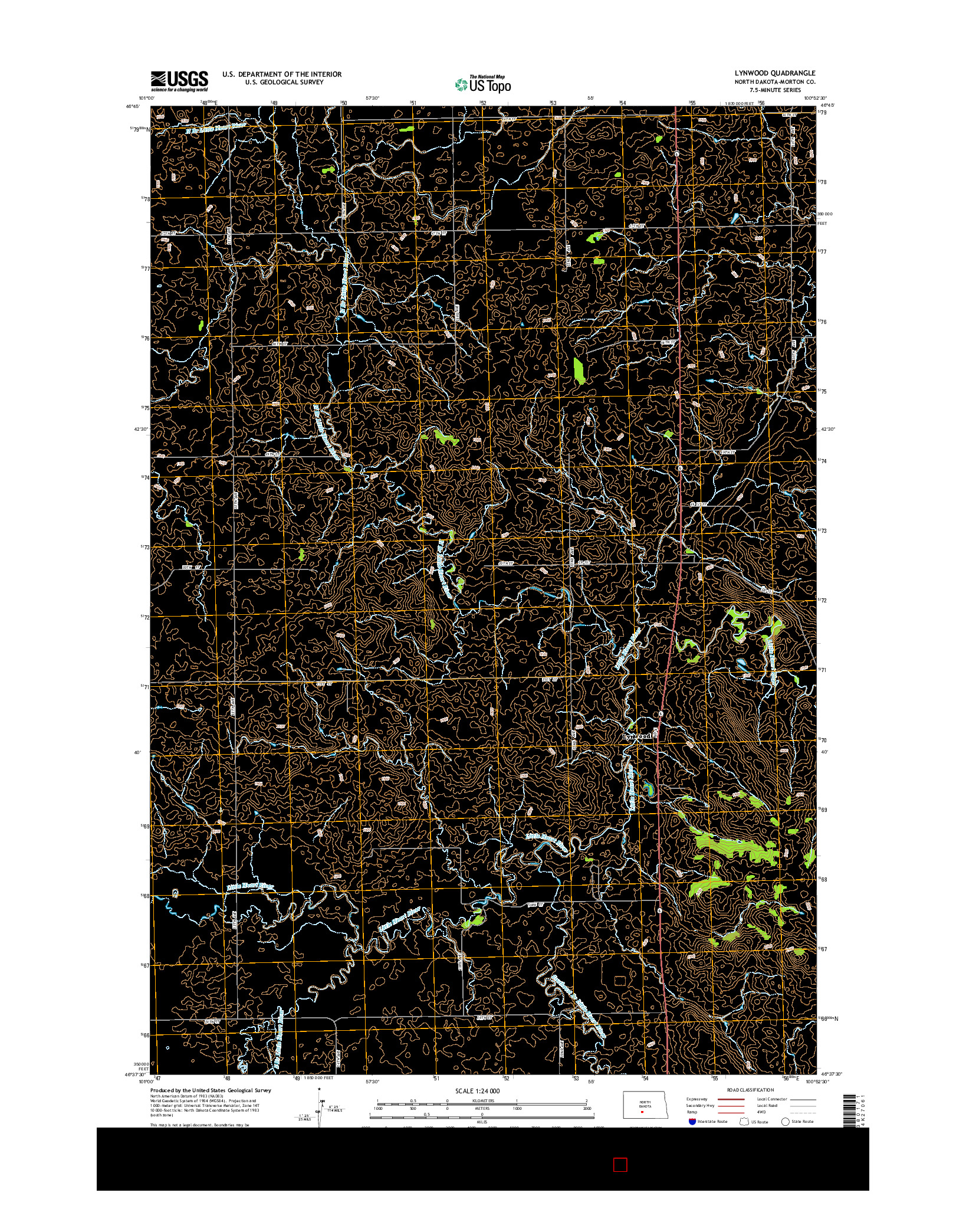 USGS US TOPO 7.5-MINUTE MAP FOR LYNWOOD, ND 2014