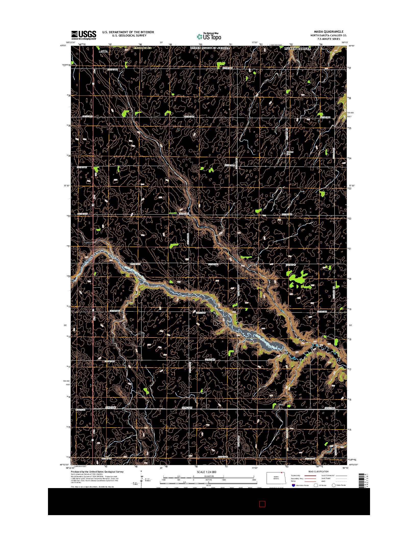 USGS US TOPO 7.5-MINUTE MAP FOR MAIDA, ND 2014