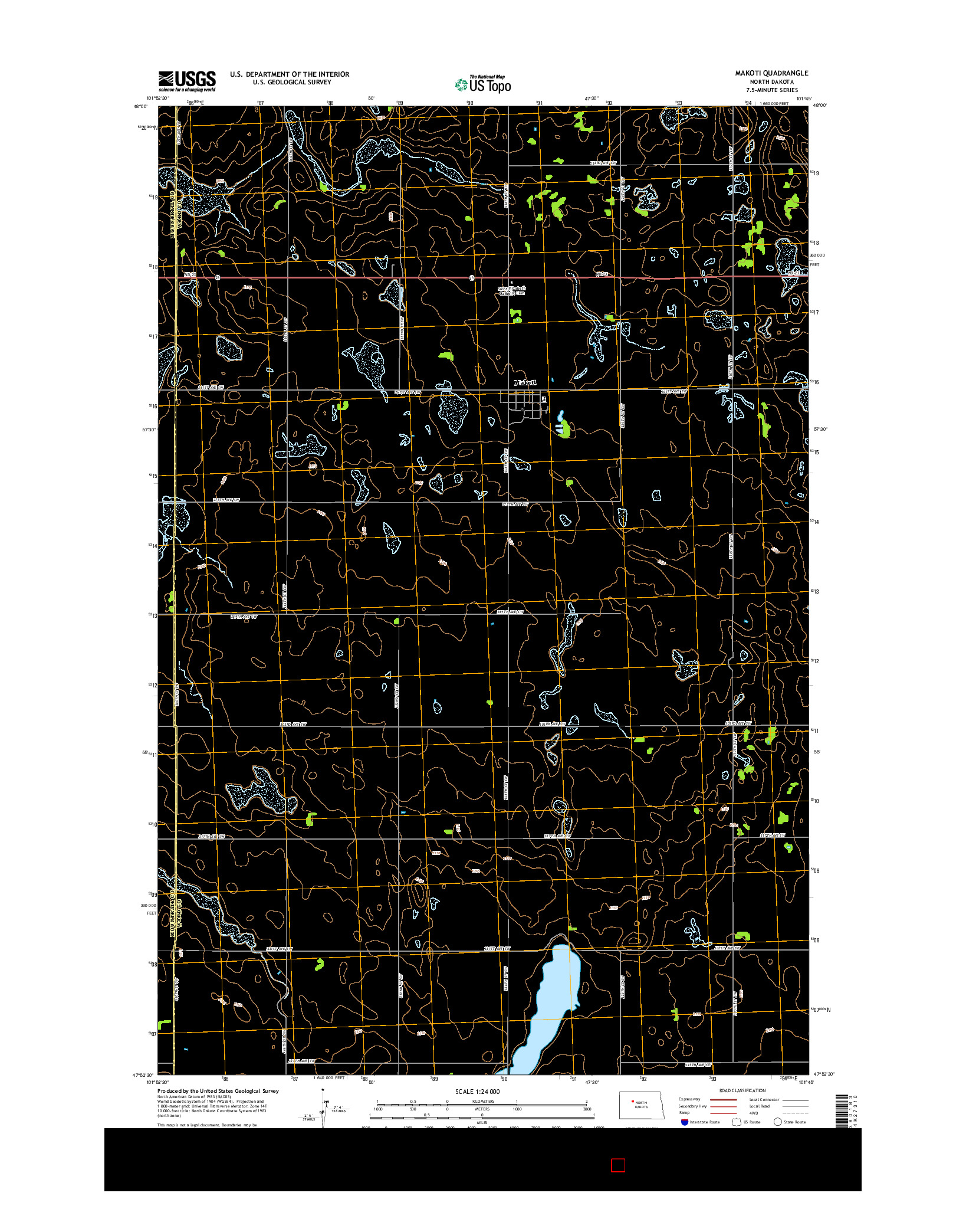 USGS US TOPO 7.5-MINUTE MAP FOR MAKOTI, ND 2014