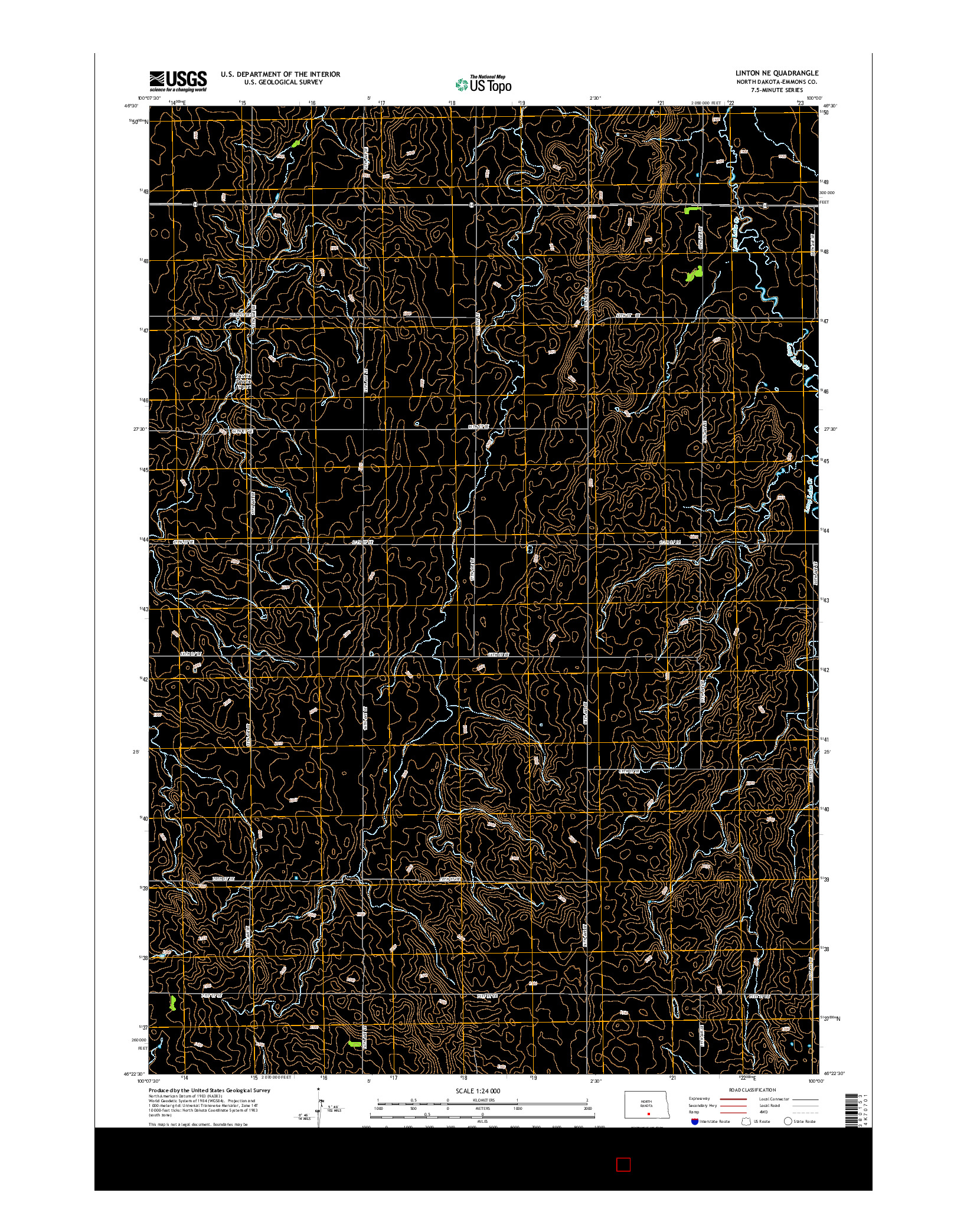 USGS US TOPO 7.5-MINUTE MAP FOR LINTON NE, ND 2014