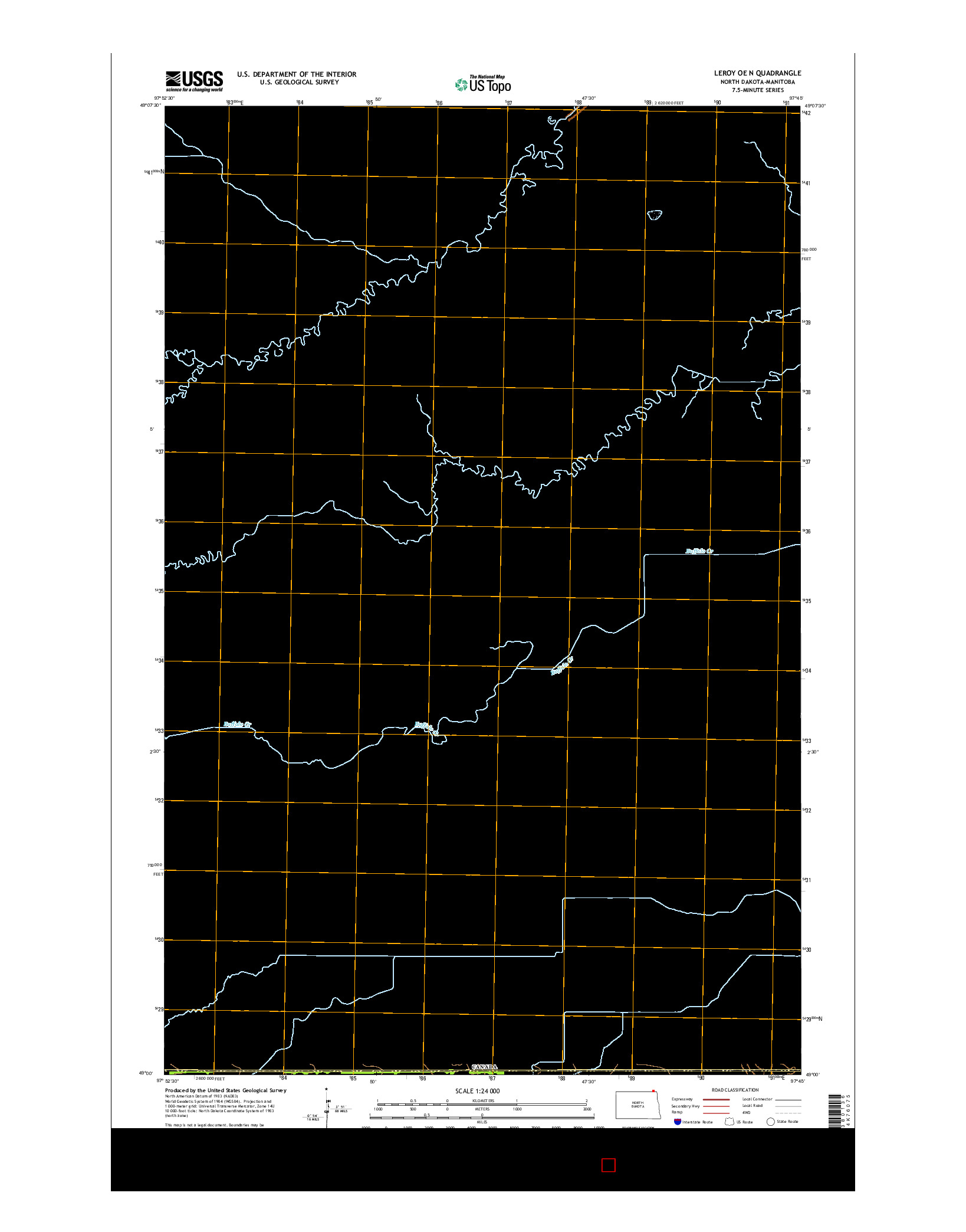 USGS US TOPO 7.5-MINUTE MAP FOR LEROY OE N, ND-MB 2014