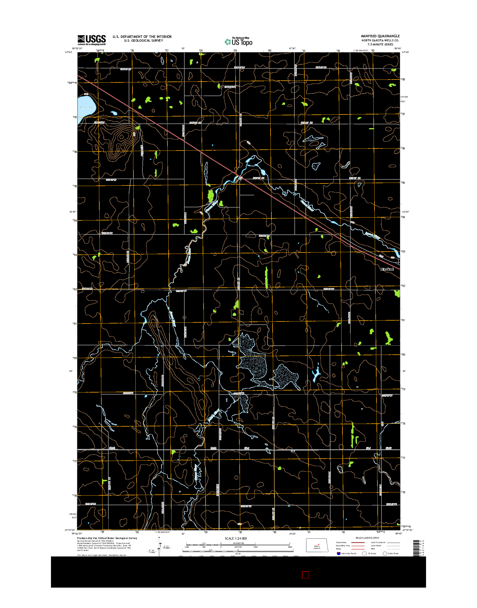 USGS US TOPO 7.5-MINUTE MAP FOR MANFRED, ND 2014