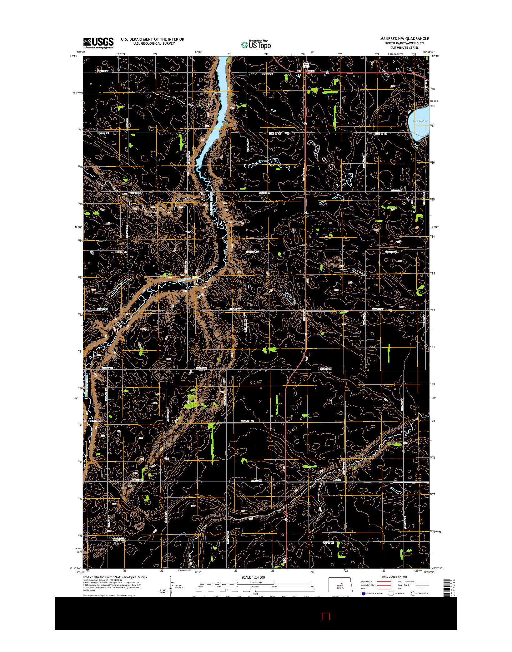 USGS US TOPO 7.5-MINUTE MAP FOR MANFRED NW, ND 2014