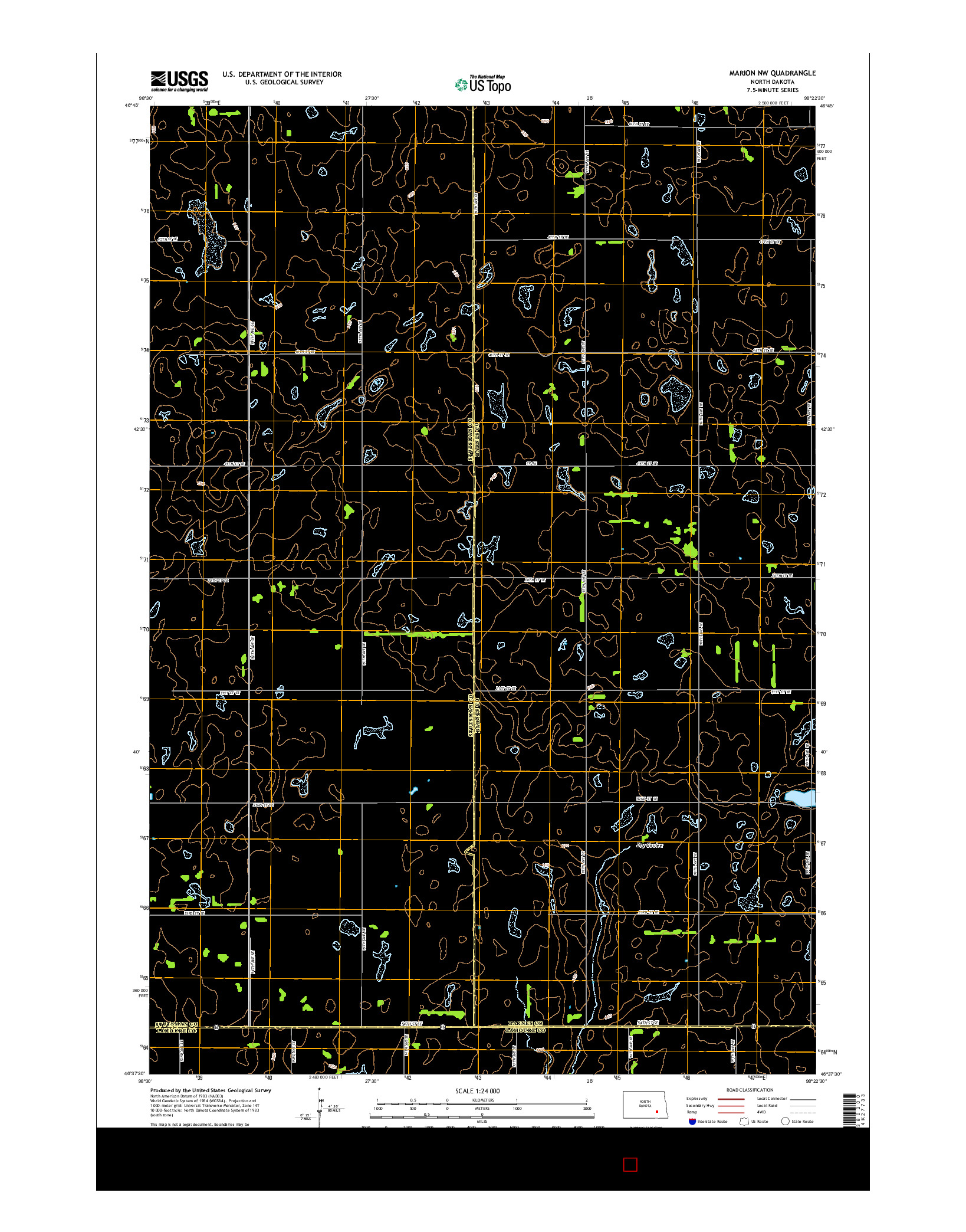 USGS US TOPO 7.5-MINUTE MAP FOR MARION NW, ND 2014