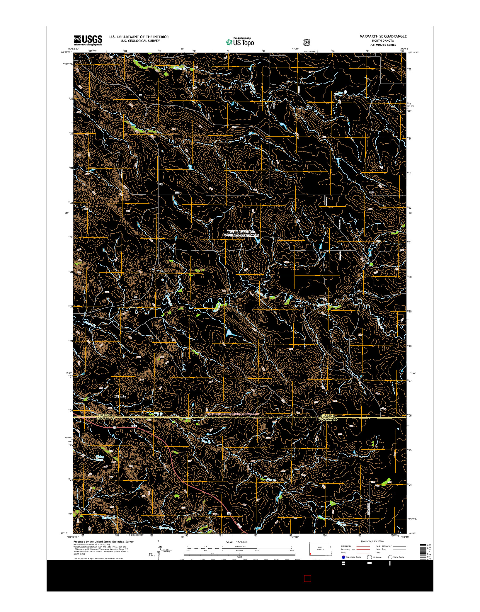 USGS US TOPO 7.5-MINUTE MAP FOR MARMARTH SE, ND 2014