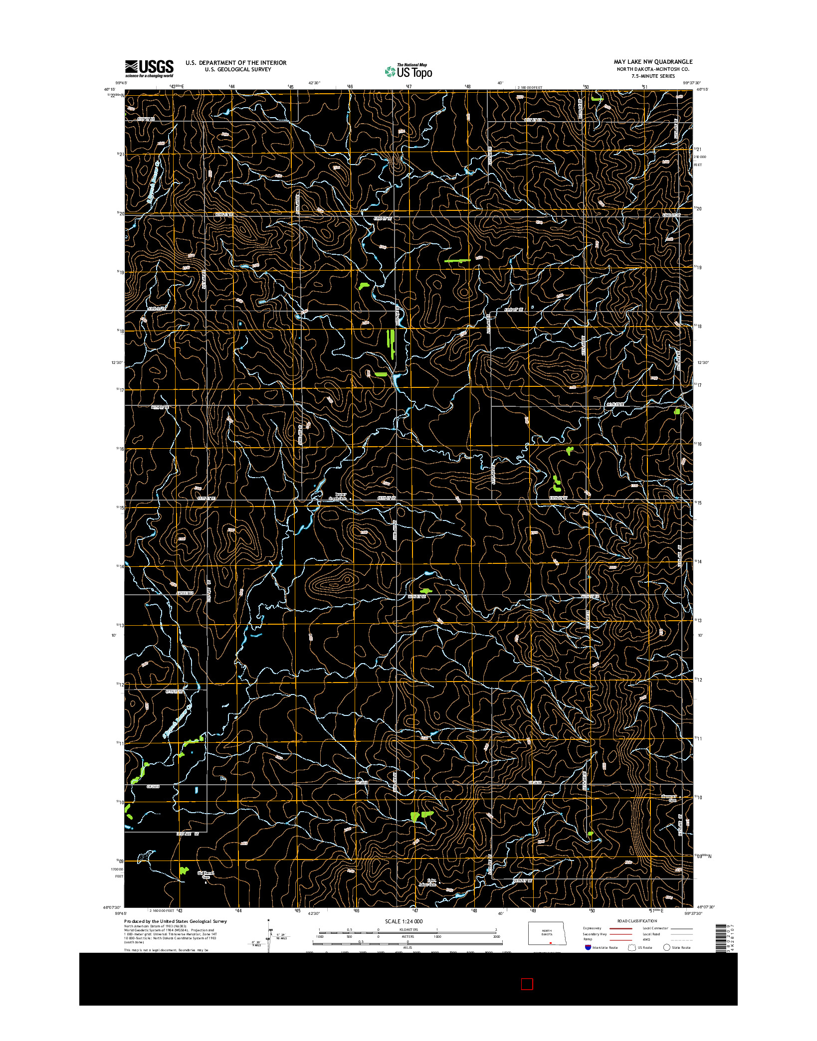 USGS US TOPO 7.5-MINUTE MAP FOR MAY LAKE NW, ND 2014