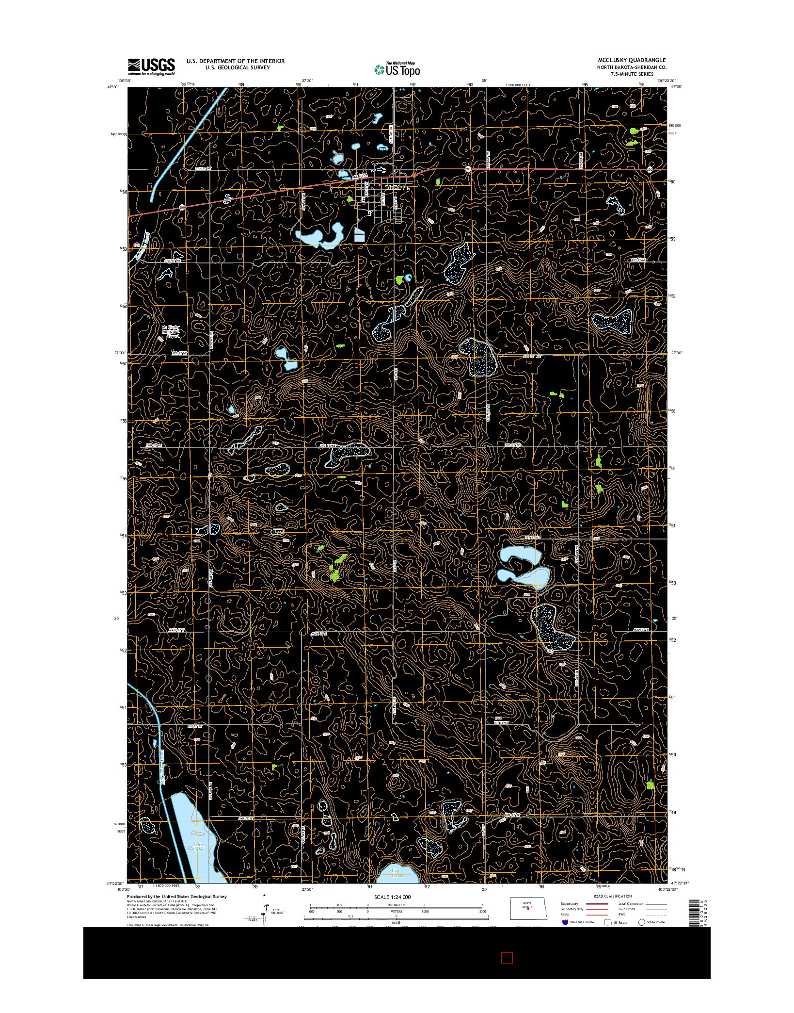 USGS US TOPO 7.5-MINUTE MAP FOR MCCLUSKY, ND 2014