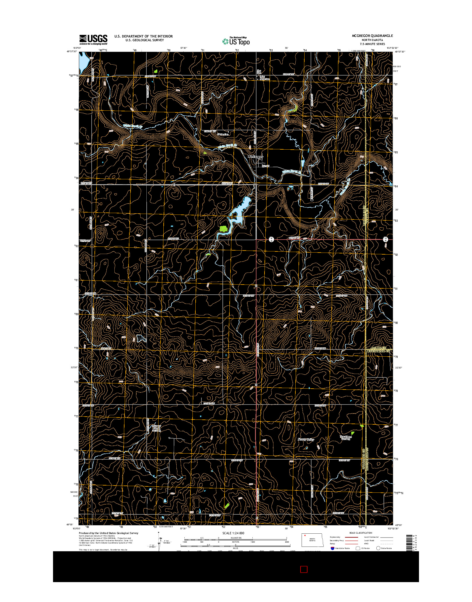USGS US TOPO 7.5-MINUTE MAP FOR MCGREGOR, ND 2014