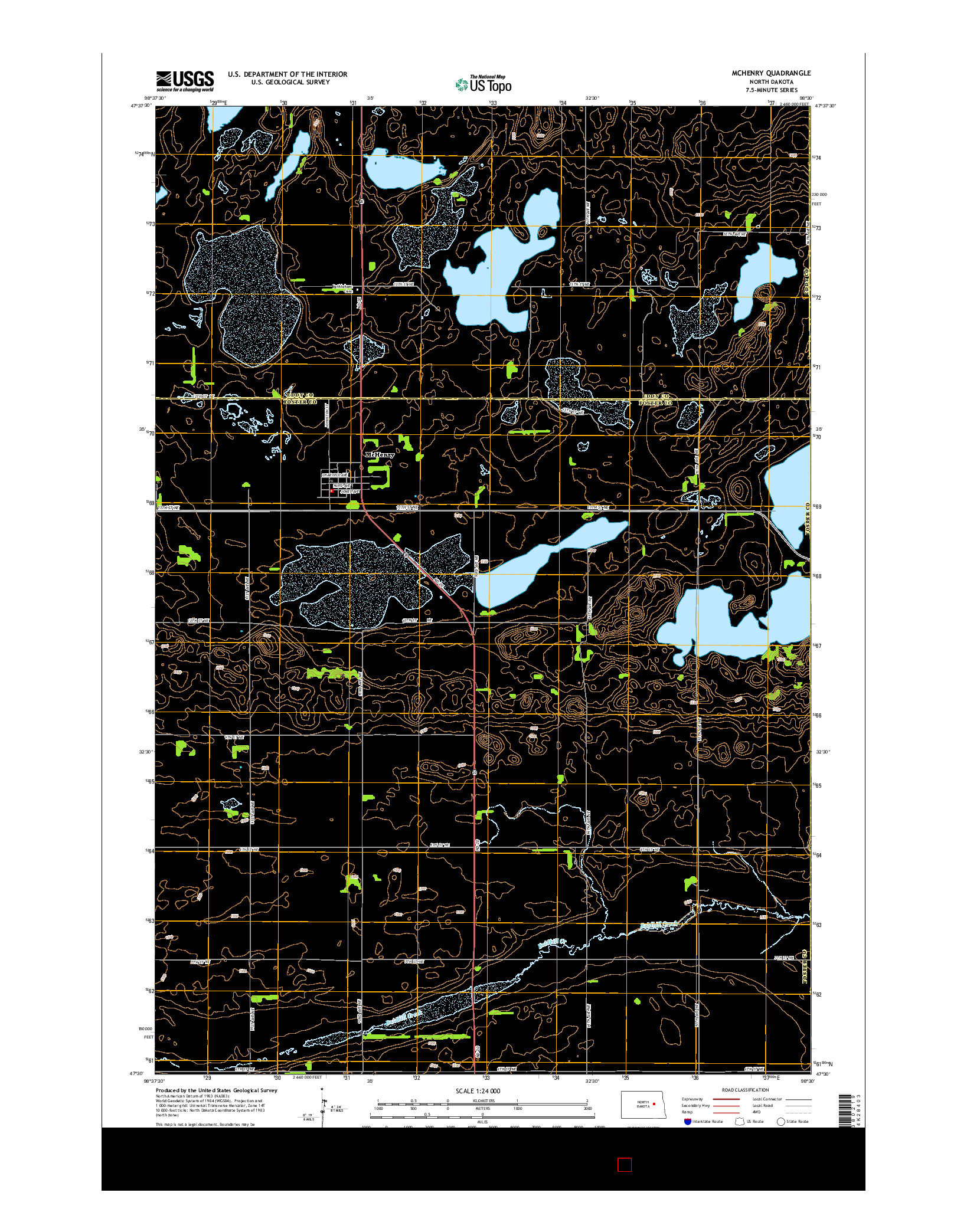 USGS US TOPO 7.5-MINUTE MAP FOR MCHENRY, ND 2014