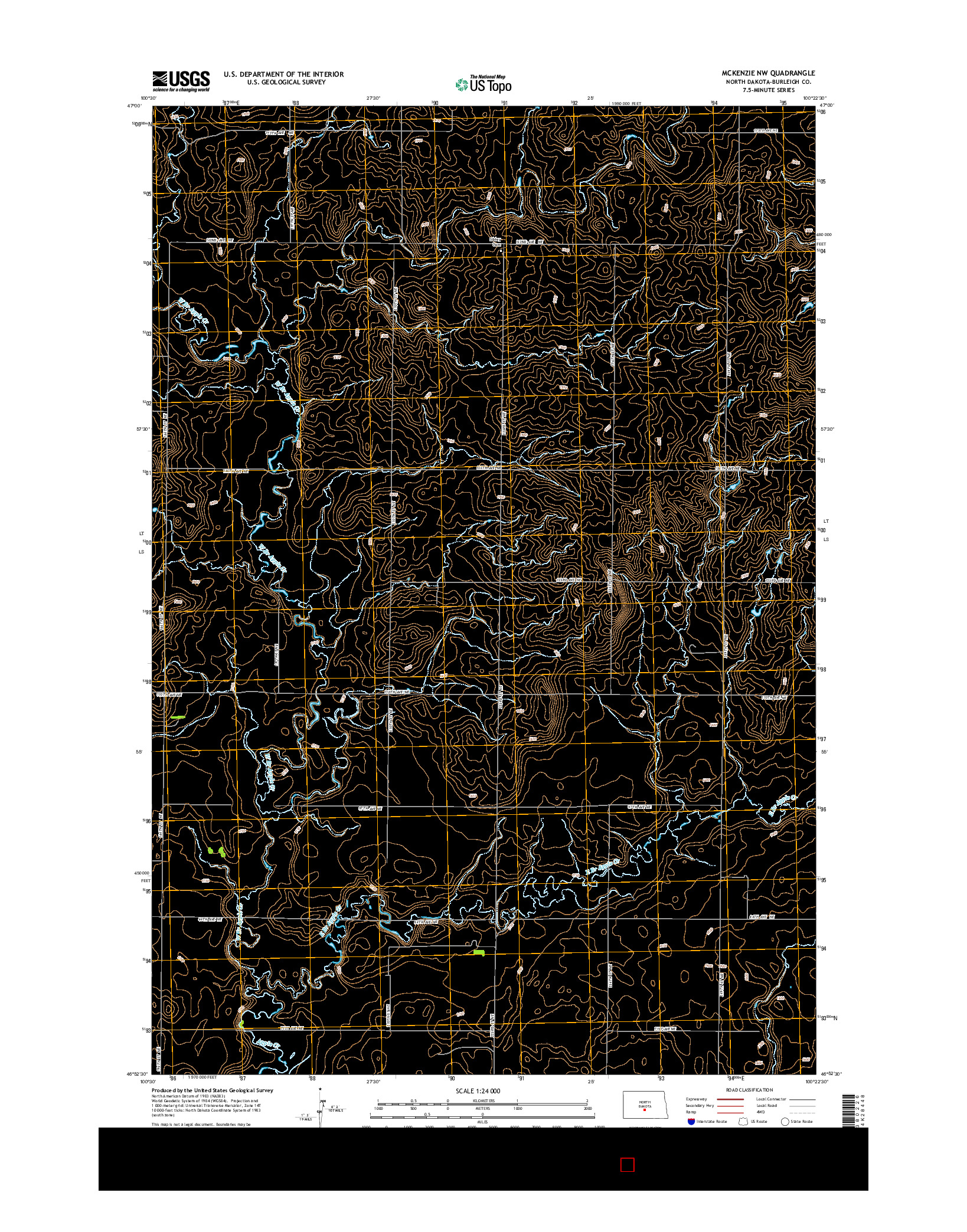 USGS US TOPO 7.5-MINUTE MAP FOR MCKENZIE NW, ND 2014