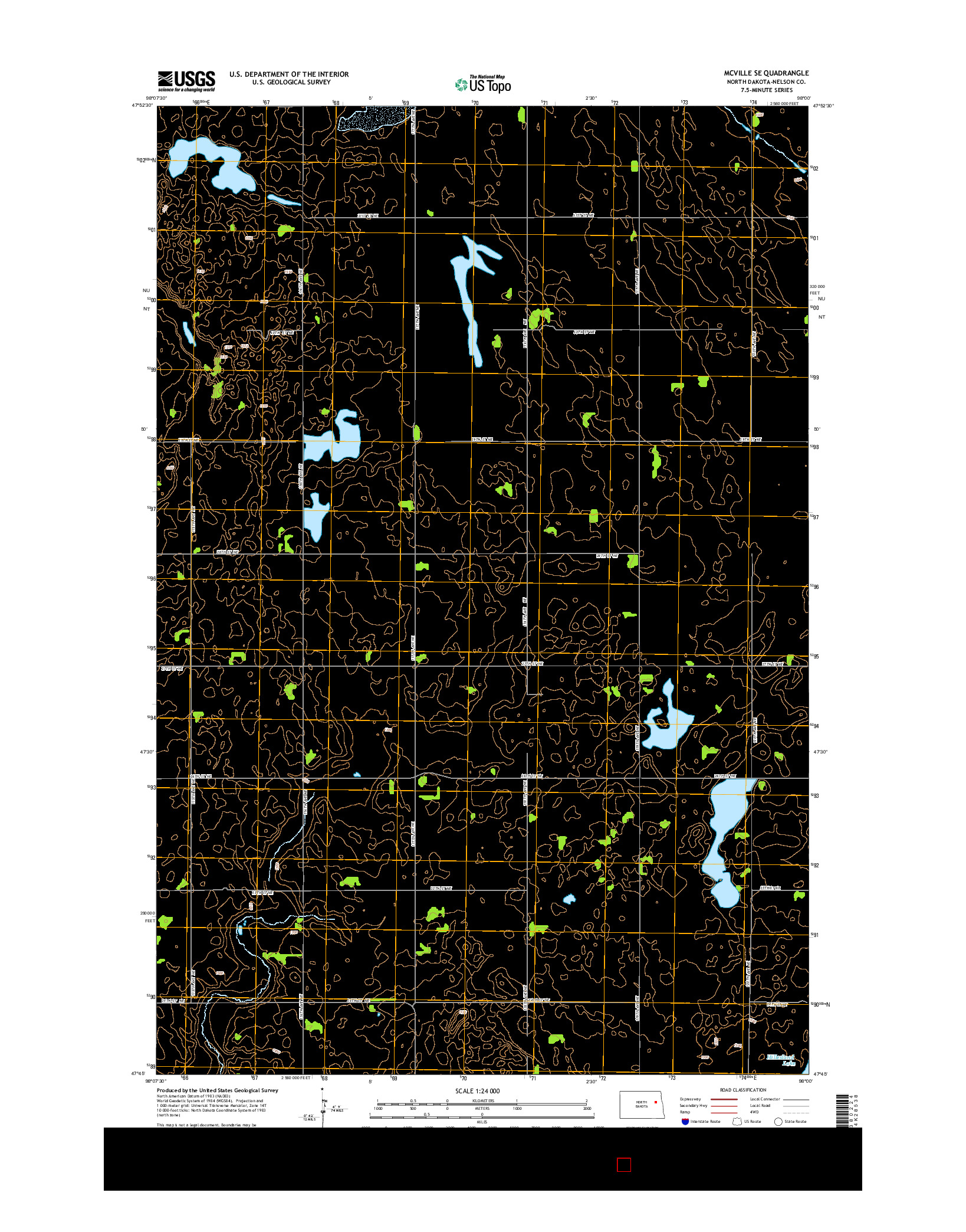 USGS US TOPO 7.5-MINUTE MAP FOR MCVILLE SE, ND 2014