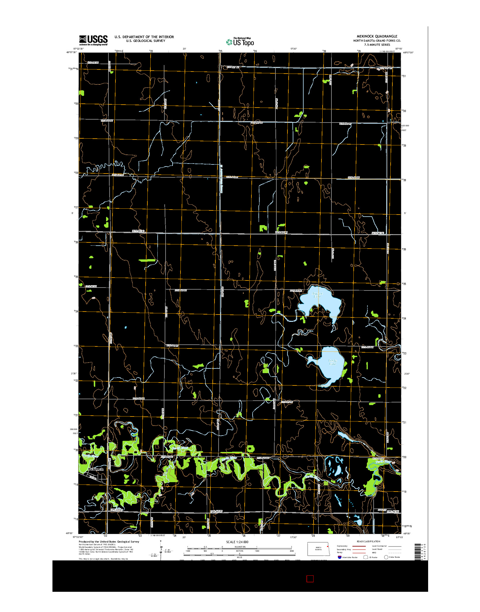 USGS US TOPO 7.5-MINUTE MAP FOR MEKINOCK, ND 2014