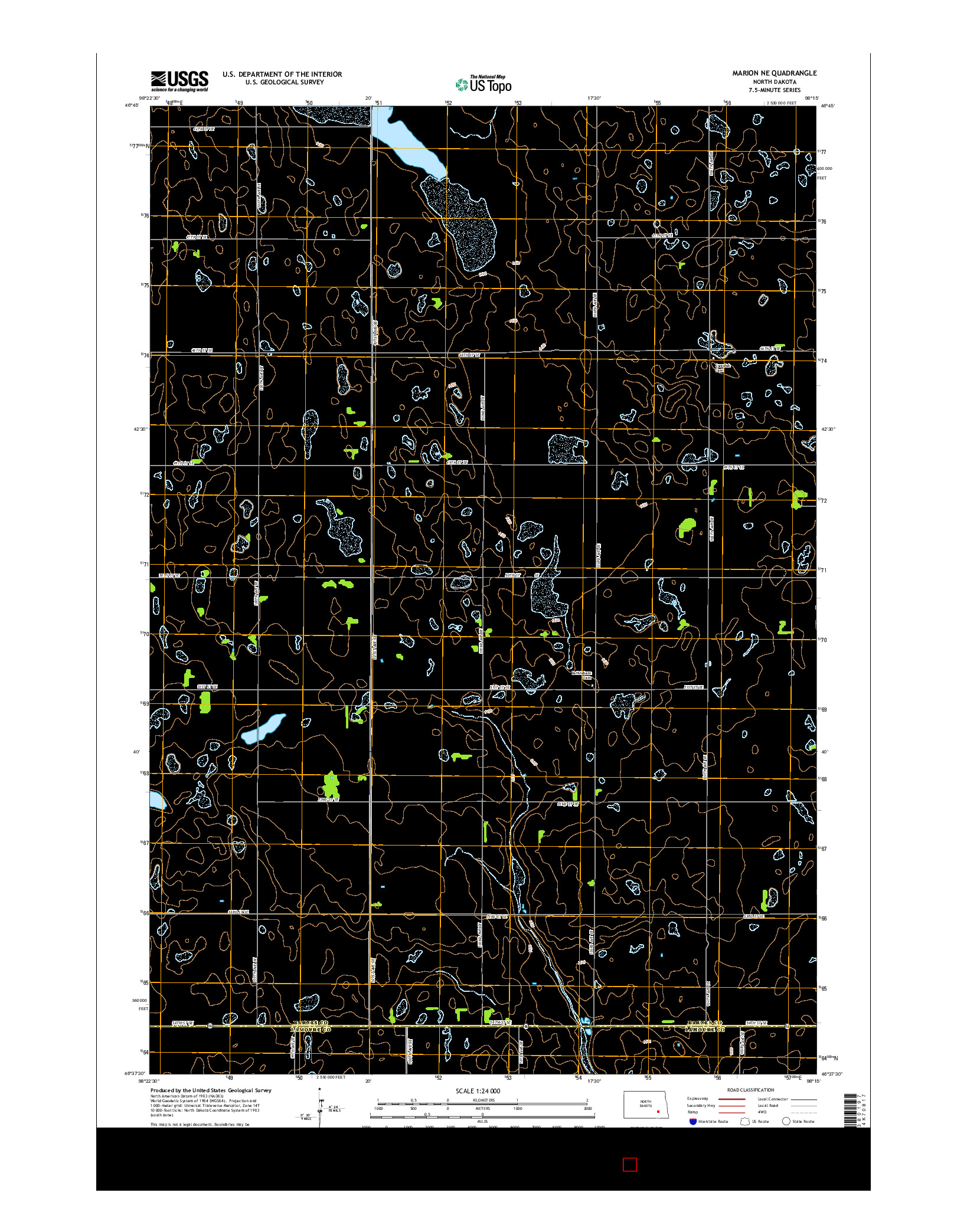 USGS US TOPO 7.5-MINUTE MAP FOR MARION NE, ND 2014