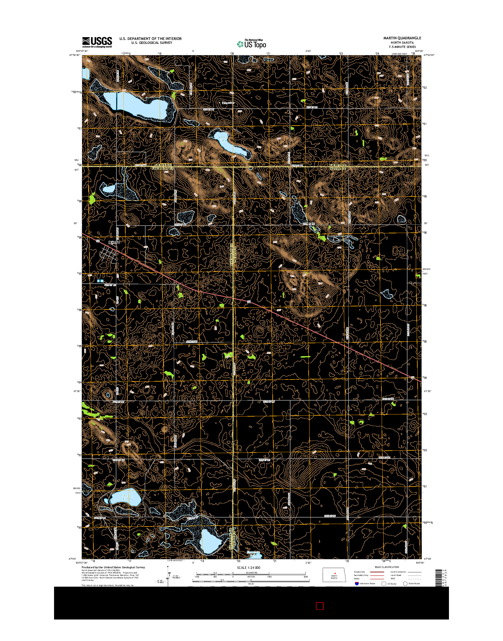 USGS US TOPO 7.5-MINUTE MAP FOR MARTIN, ND 2014
