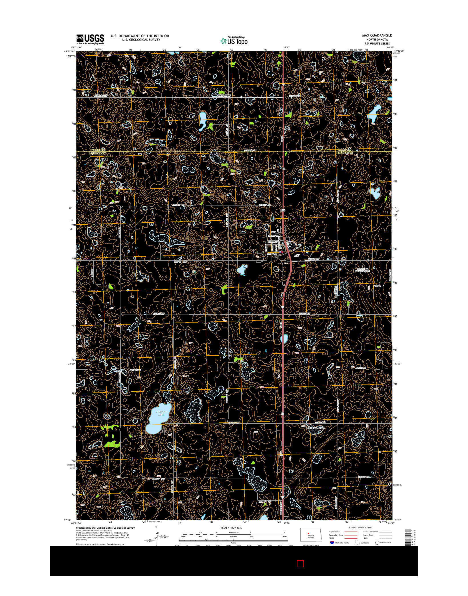 USGS US TOPO 7.5-MINUTE MAP FOR MAX, ND 2014