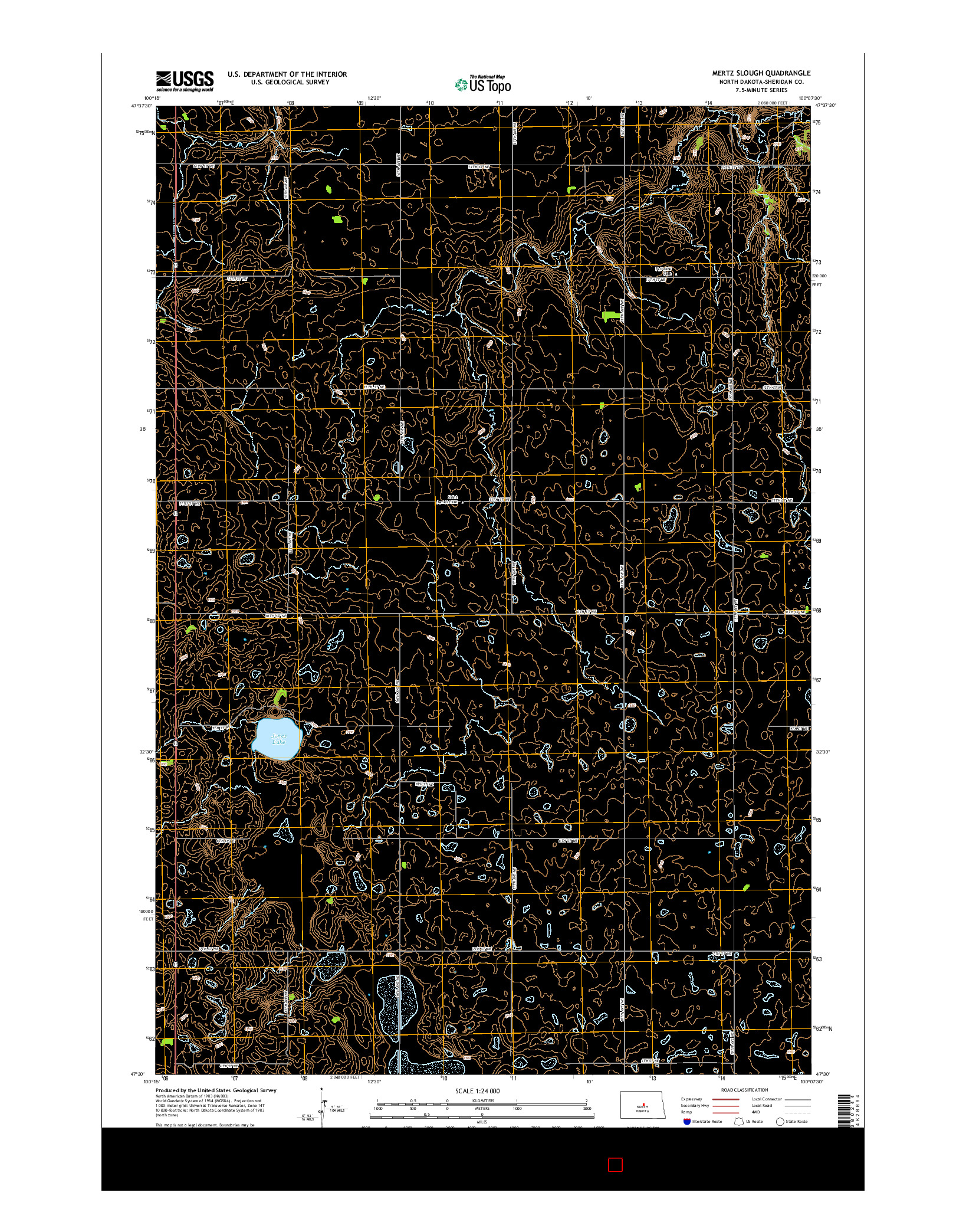 USGS US TOPO 7.5-MINUTE MAP FOR MERTZ SLOUGH, ND 2014