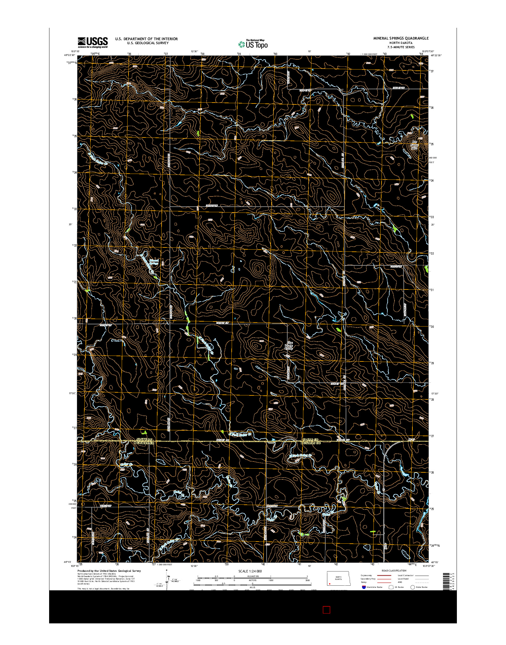 USGS US TOPO 7.5-MINUTE MAP FOR MINERAL SPRINGS, ND 2014