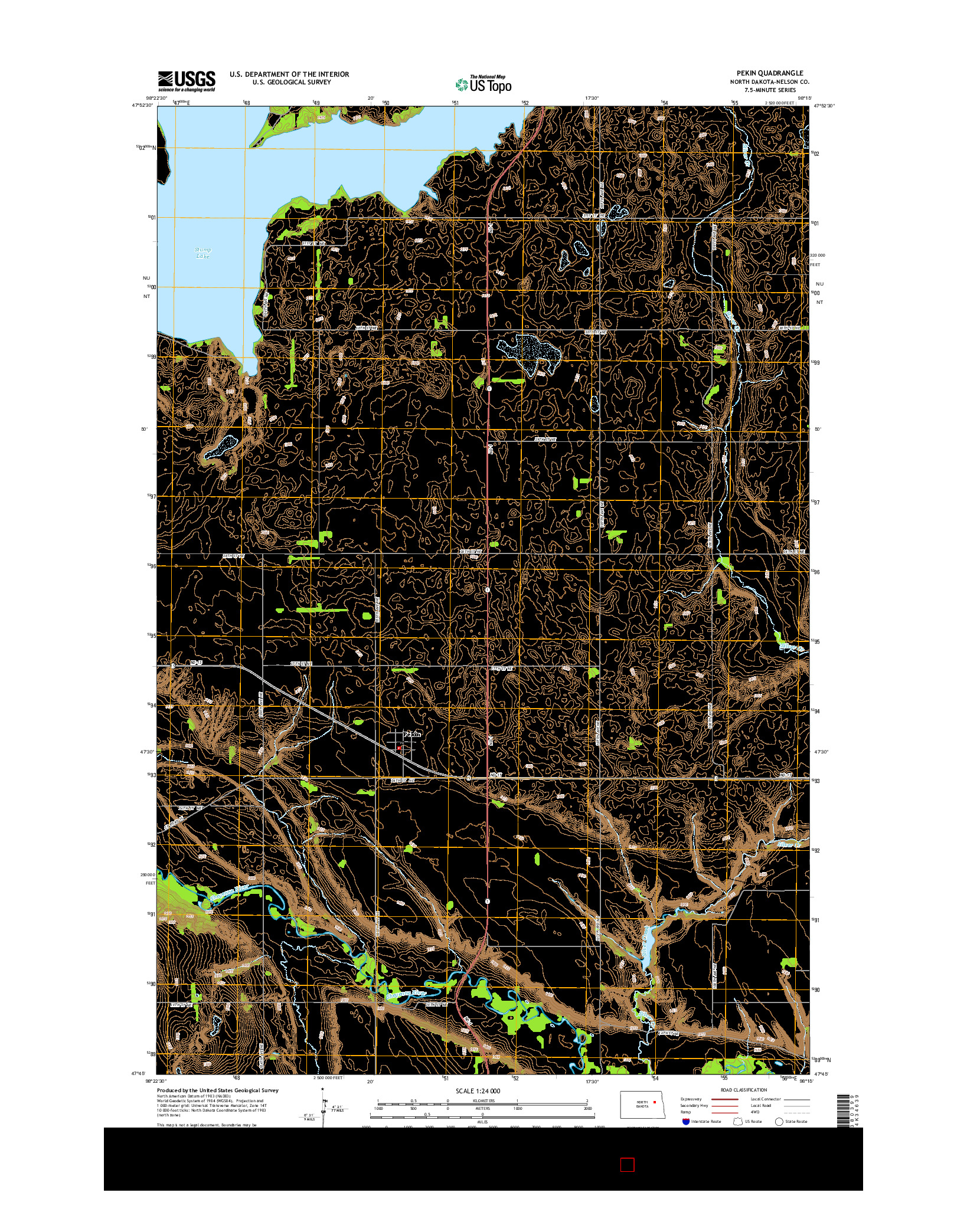 USGS US TOPO 7.5-MINUTE MAP FOR PEKIN, ND 2014