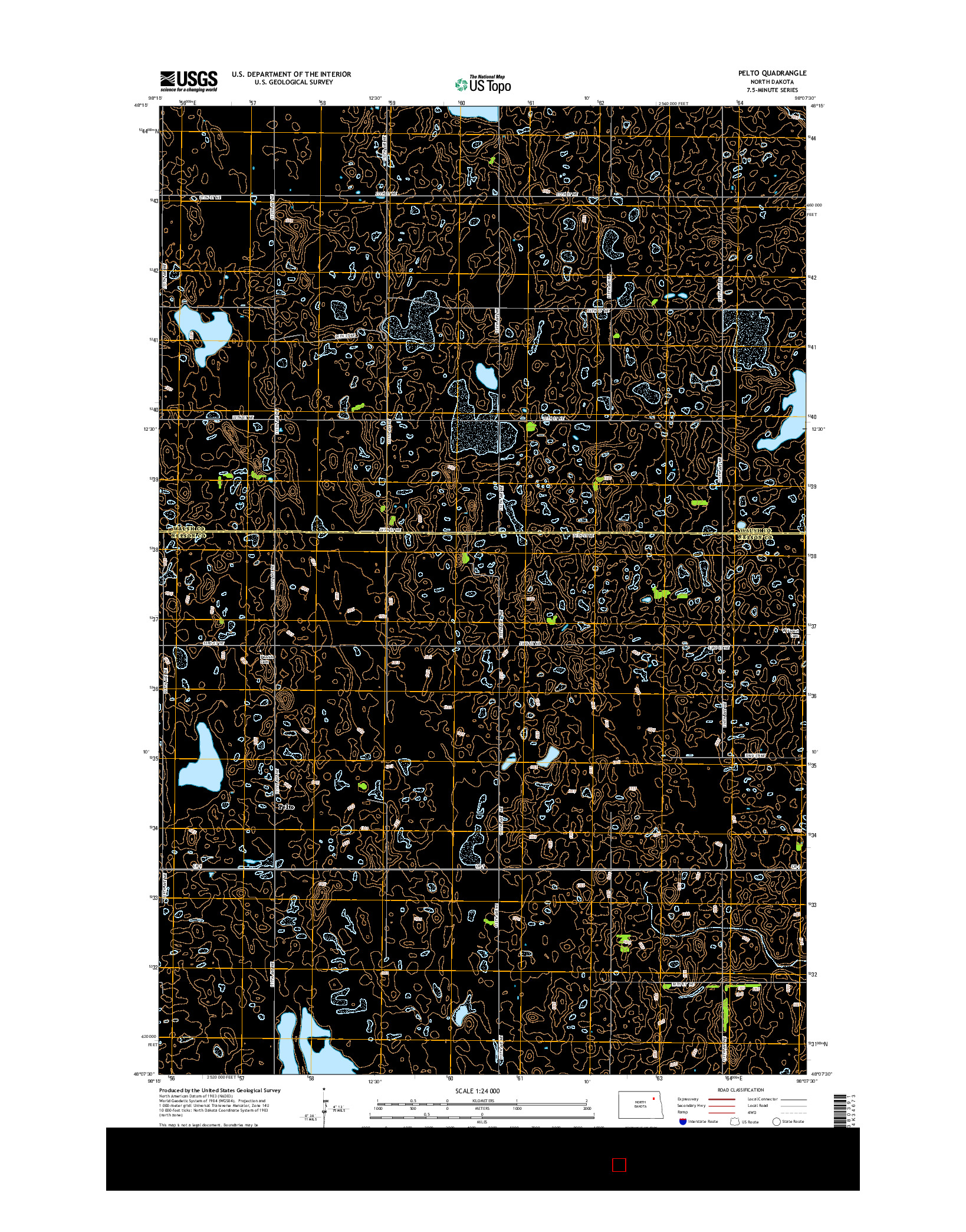 USGS US TOPO 7.5-MINUTE MAP FOR PELTO, ND 2014