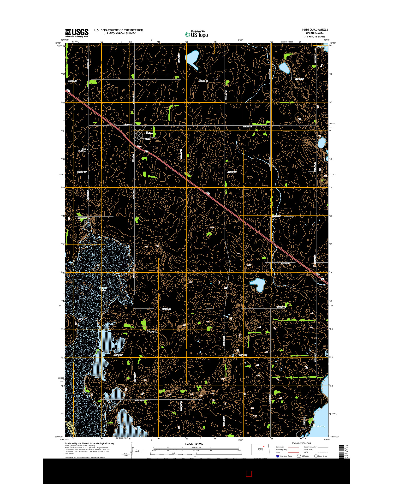 USGS US TOPO 7.5-MINUTE MAP FOR PENN, ND 2014