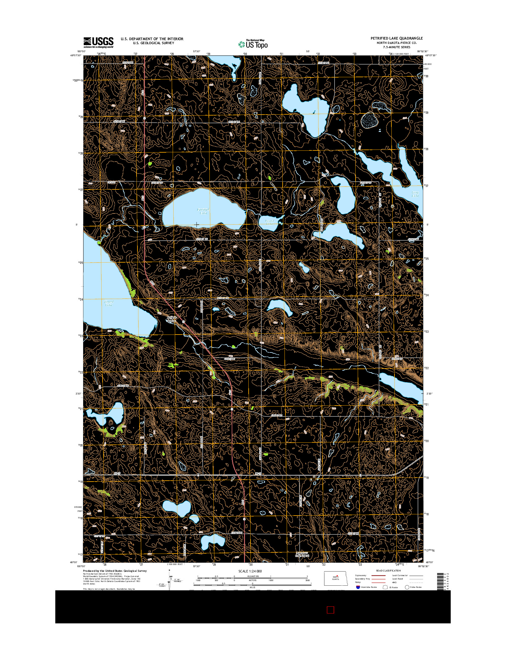 USGS US TOPO 7.5-MINUTE MAP FOR PETRIFIED LAKE, ND 2014