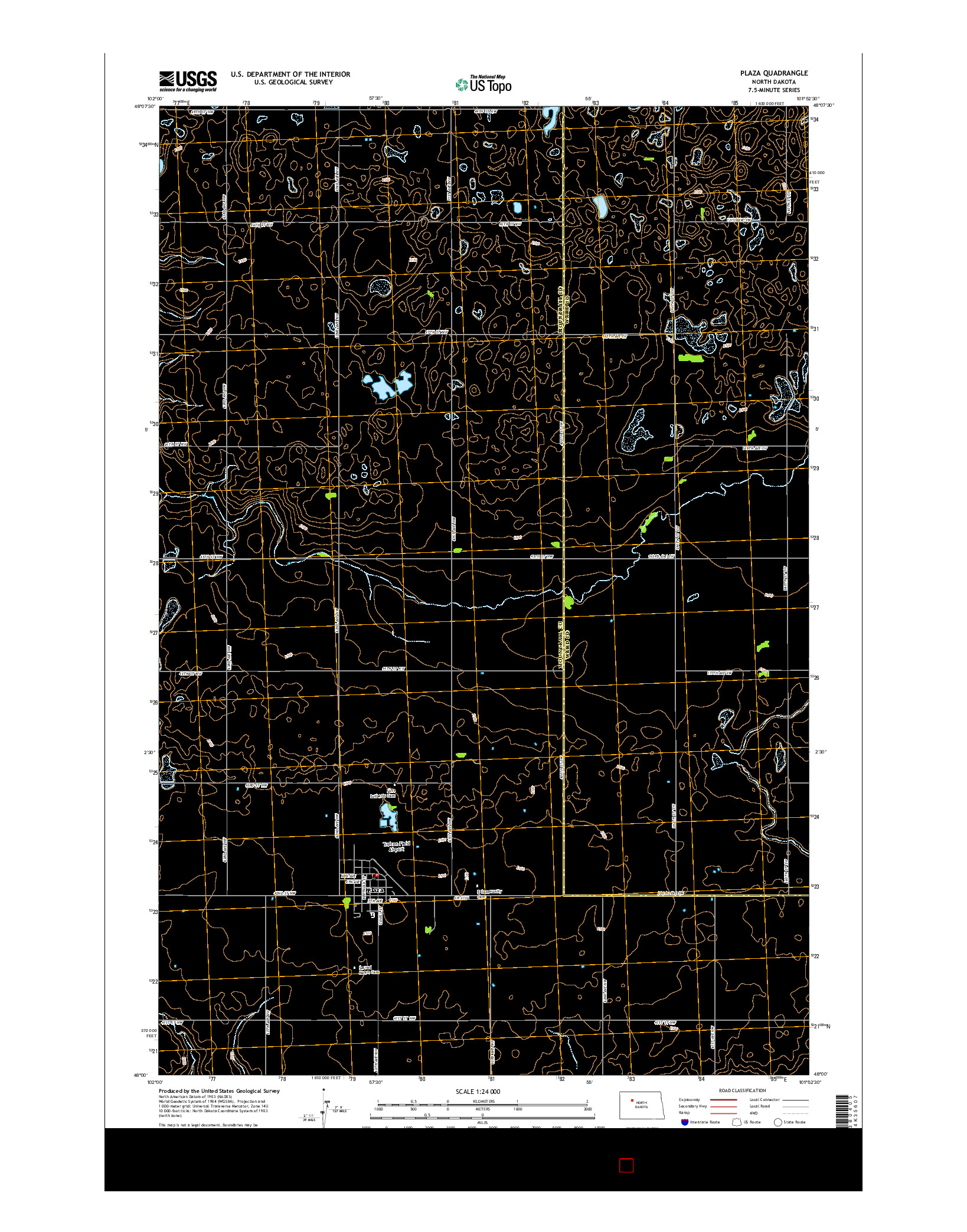 USGS US TOPO 7.5-MINUTE MAP FOR PLAZA, ND 2014