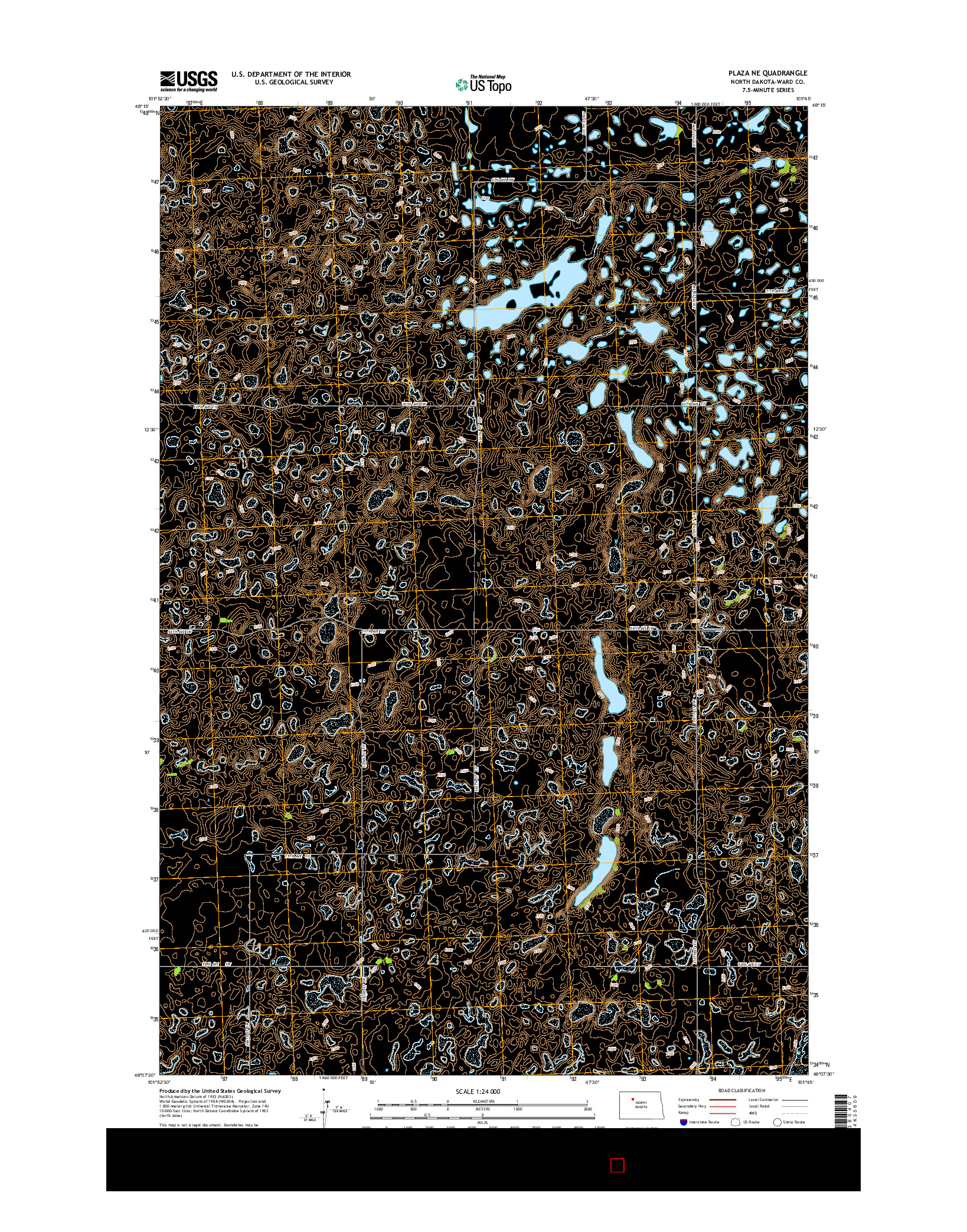 USGS US TOPO 7.5-MINUTE MAP FOR PLAZA NE, ND 2014