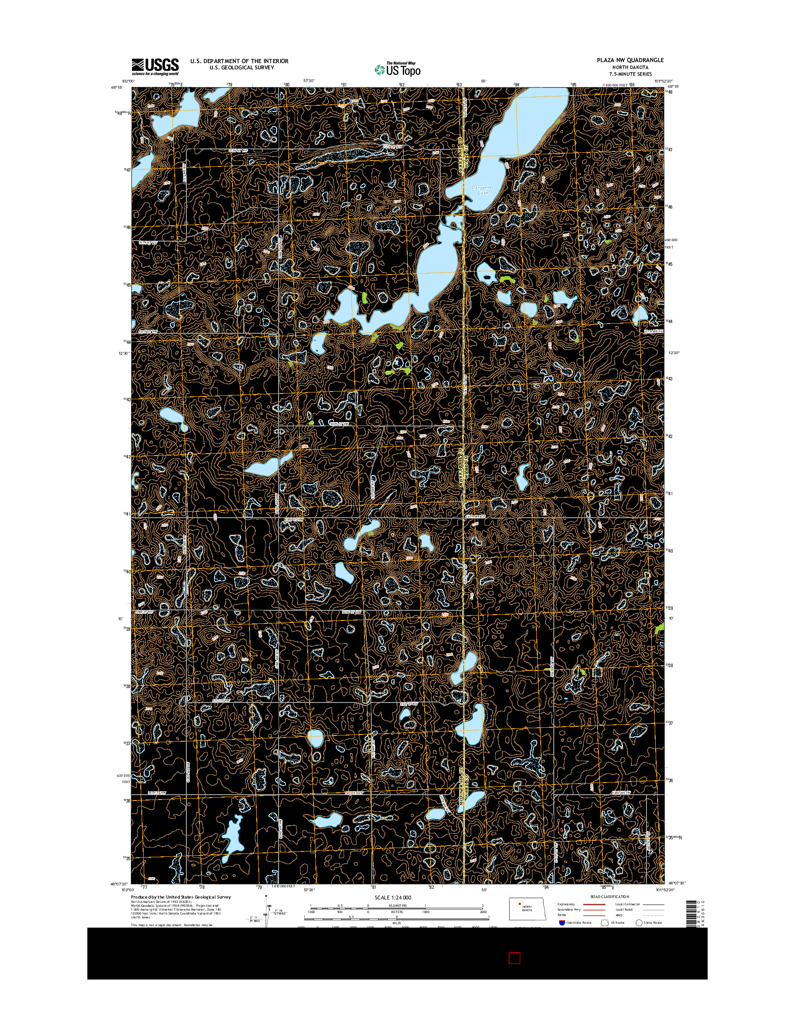 USGS US TOPO 7.5-MINUTE MAP FOR PLAZA NW, ND 2014