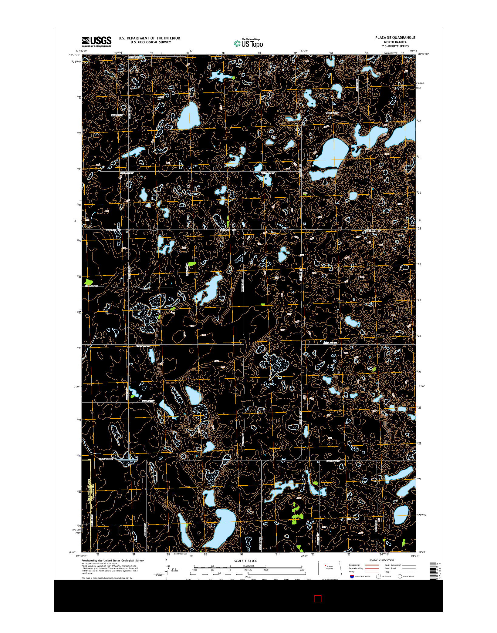 USGS US TOPO 7.5-MINUTE MAP FOR PLAZA SE, ND 2014