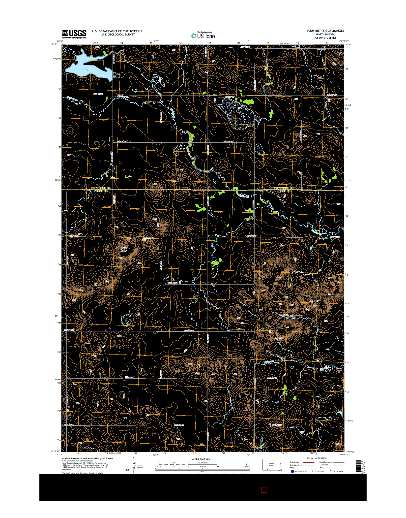 USGS US TOPO 7.5-MINUTE MAP FOR PLUM BUTTE, ND 2014