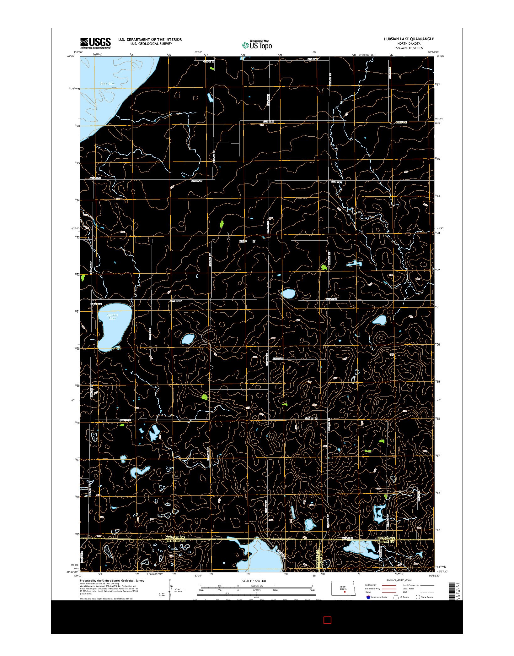 USGS US TOPO 7.5-MINUTE MAP FOR PURSIAN LAKE, ND 2014
