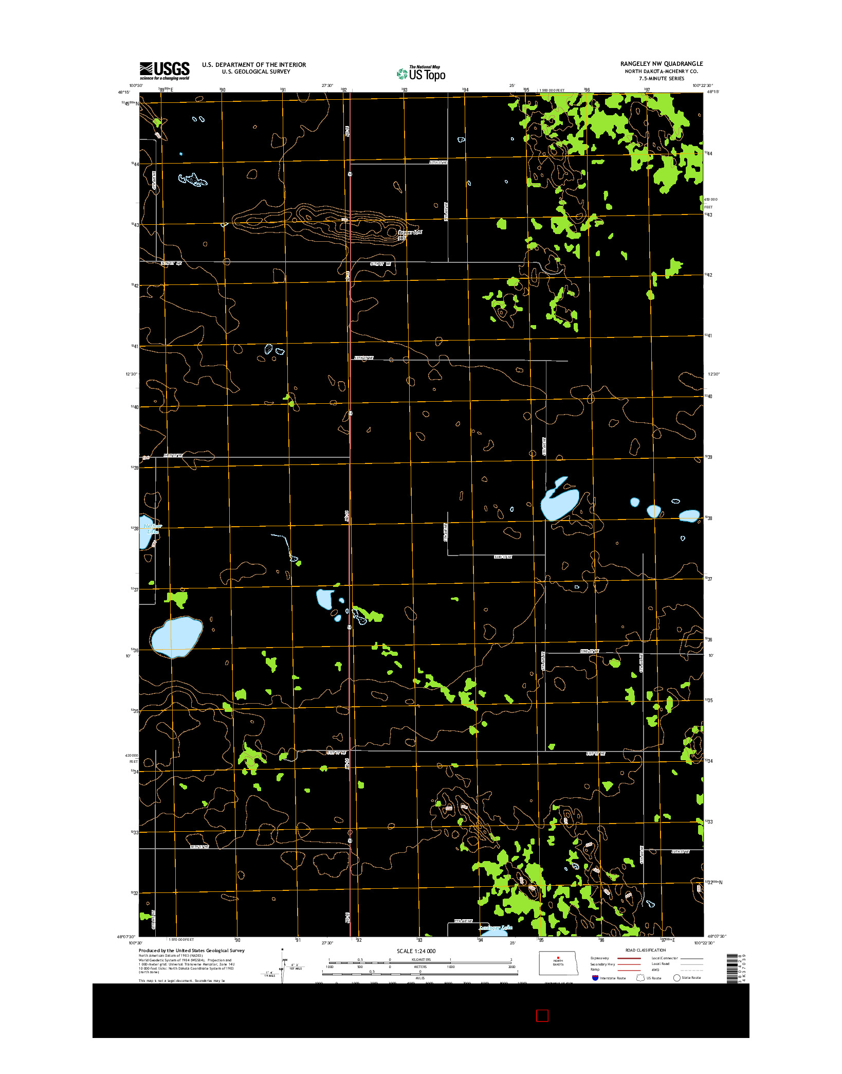 USGS US TOPO 7.5-MINUTE MAP FOR RANGELEY NW, ND 2014