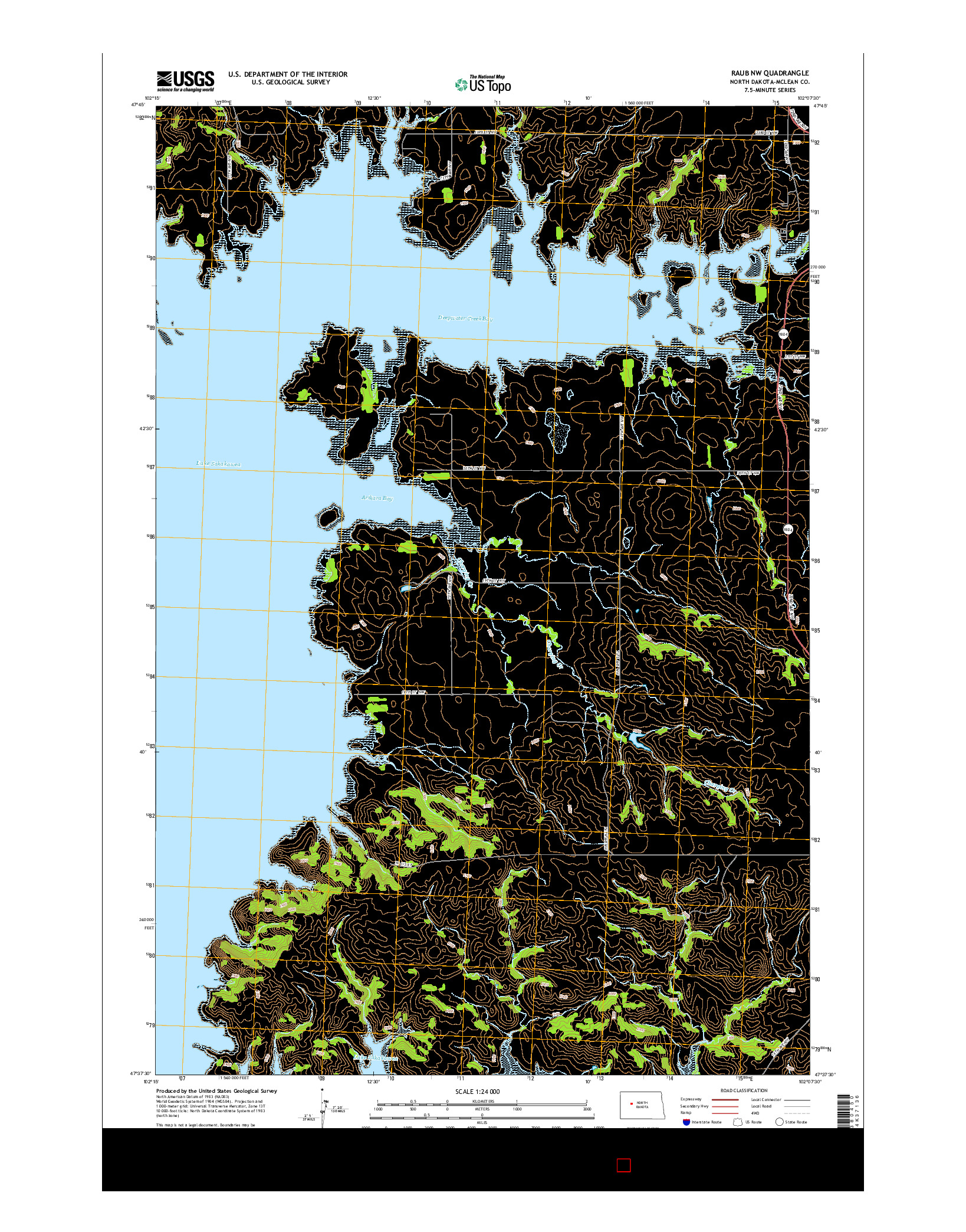 USGS US TOPO 7.5-MINUTE MAP FOR RAUB NW, ND 2014