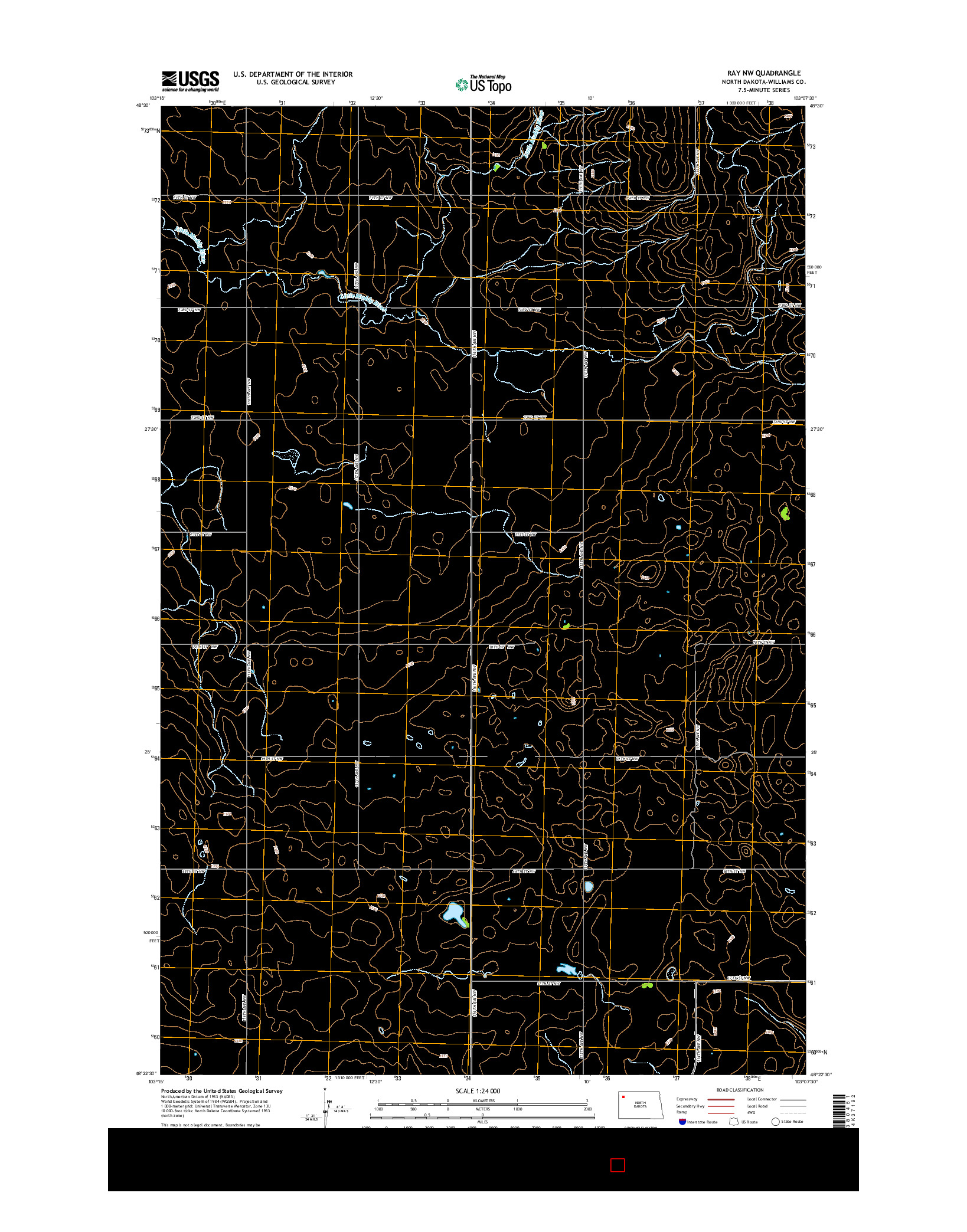 USGS US TOPO 7.5-MINUTE MAP FOR RAY NW, ND 2014
