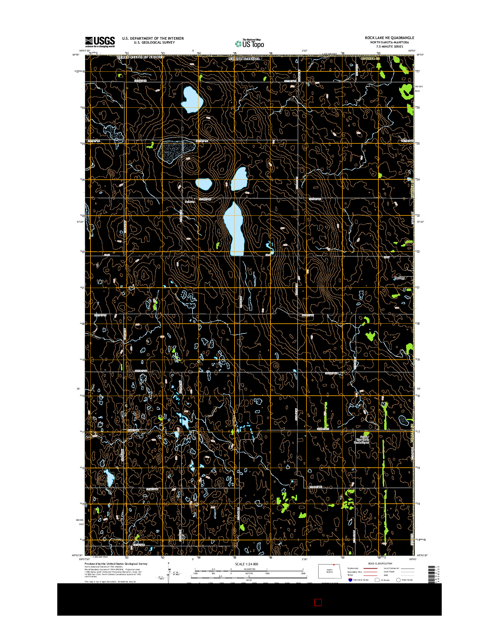 USGS US TOPO 7.5-MINUTE MAP FOR ROCK LAKE NE, ND-MB 2014