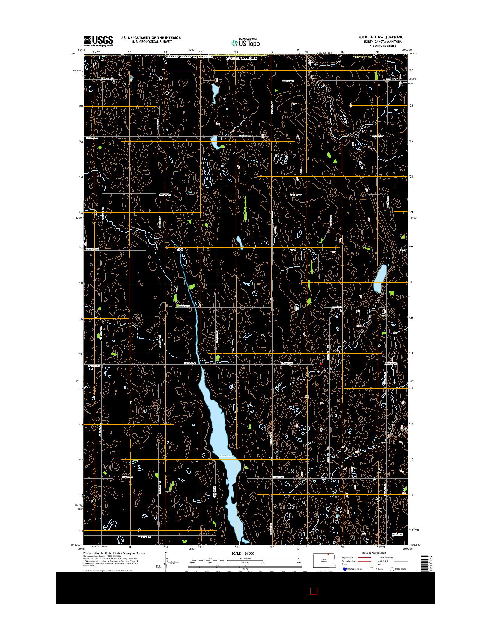 USGS US TOPO 7.5-MINUTE MAP FOR ROCK LAKE NW, ND-MB 2014