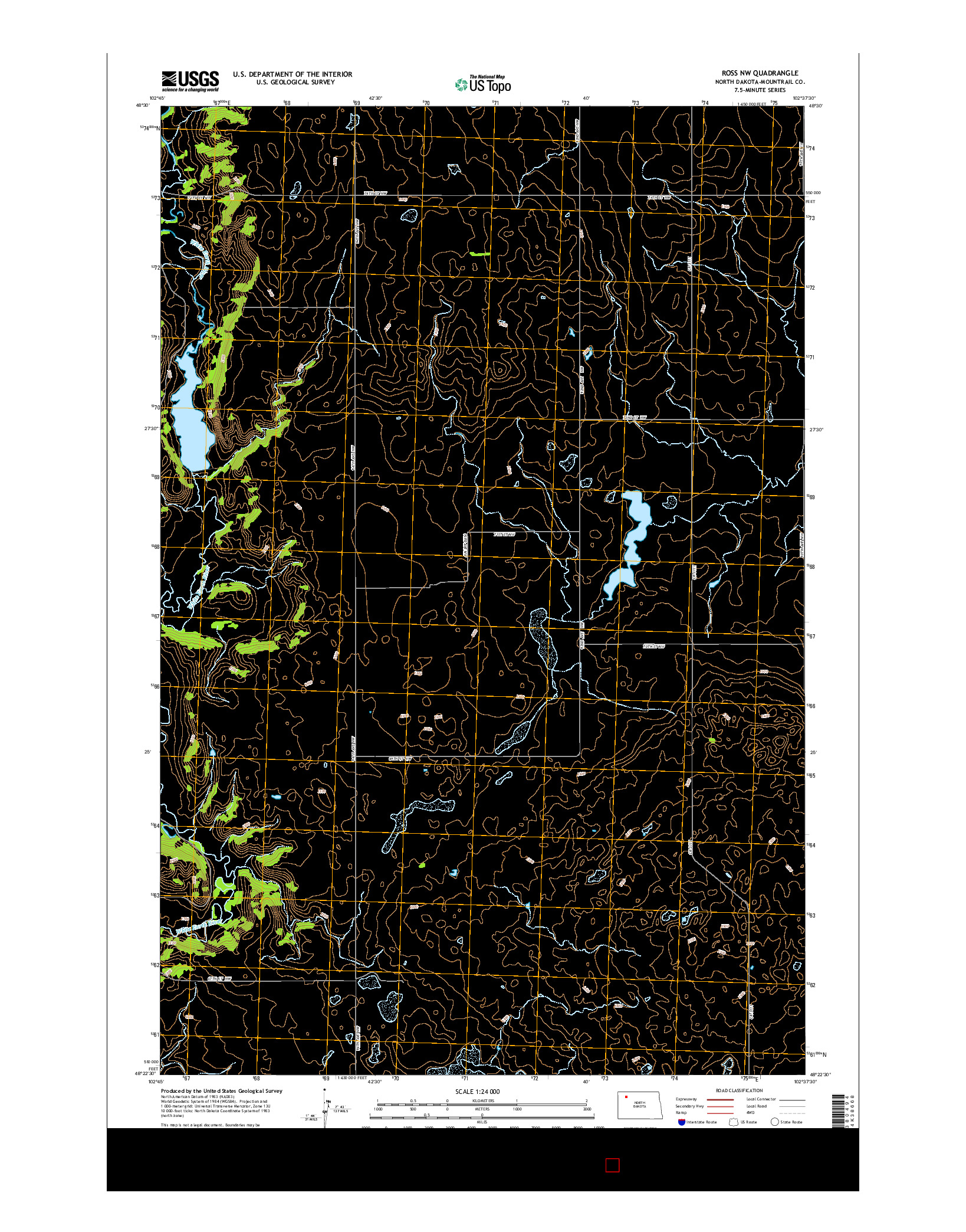 USGS US TOPO 7.5-MINUTE MAP FOR ROSS NW, ND 2014