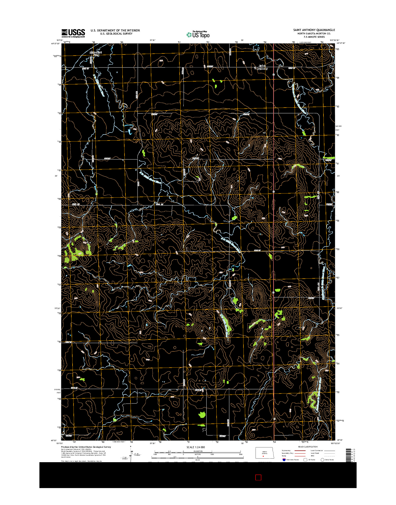 USGS US TOPO 7.5-MINUTE MAP FOR SAINT ANTHONY, ND 2014