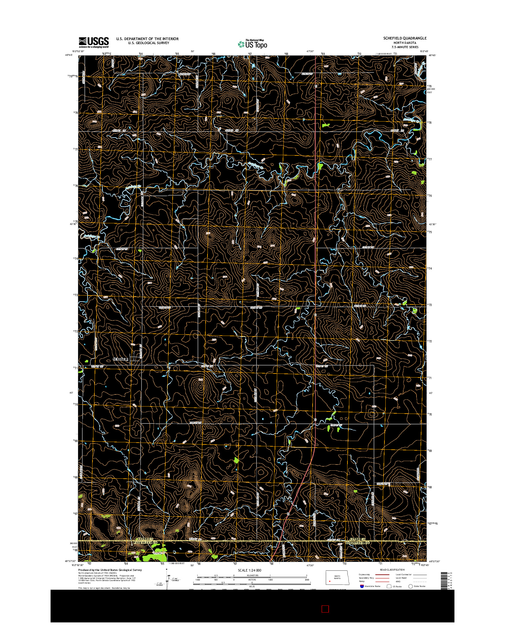 USGS US TOPO 7.5-MINUTE MAP FOR SCHEFIELD, ND 2014