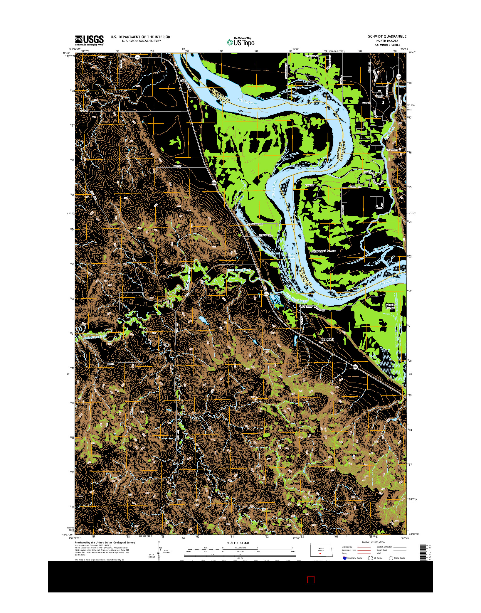 USGS US TOPO 7.5-MINUTE MAP FOR SCHMIDT, ND 2014