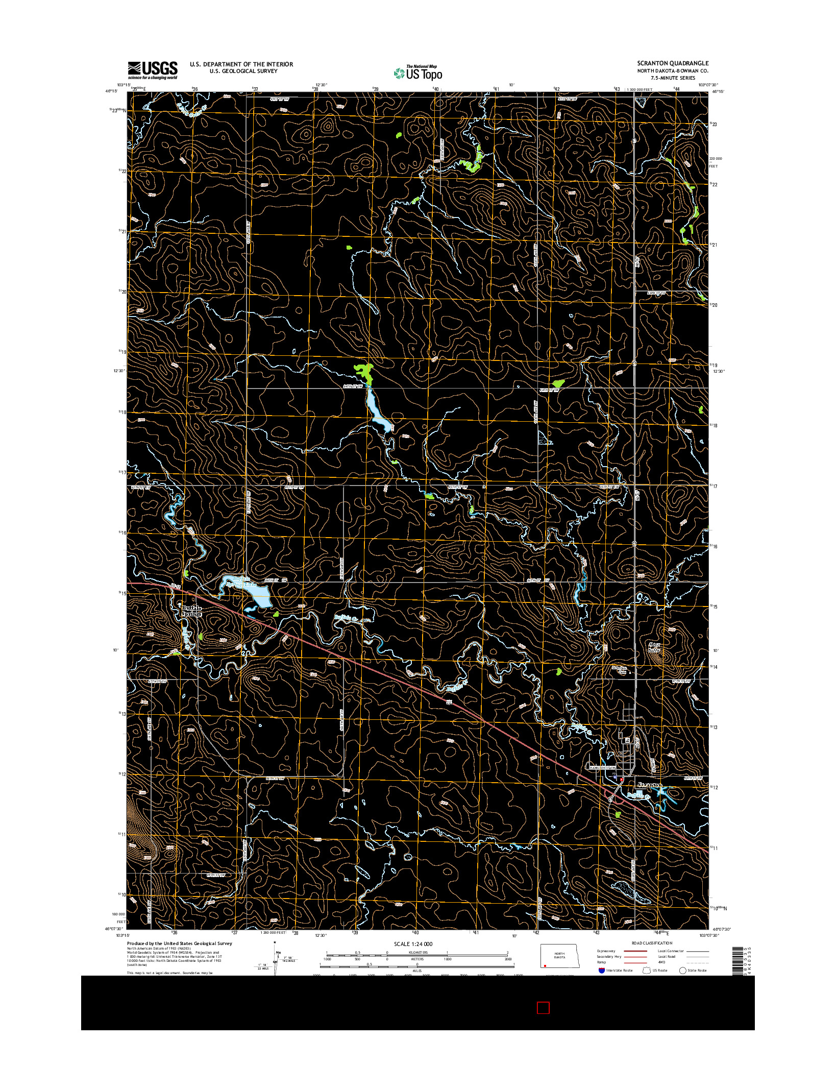 USGS US TOPO 7.5-MINUTE MAP FOR SCRANTON, ND 2014