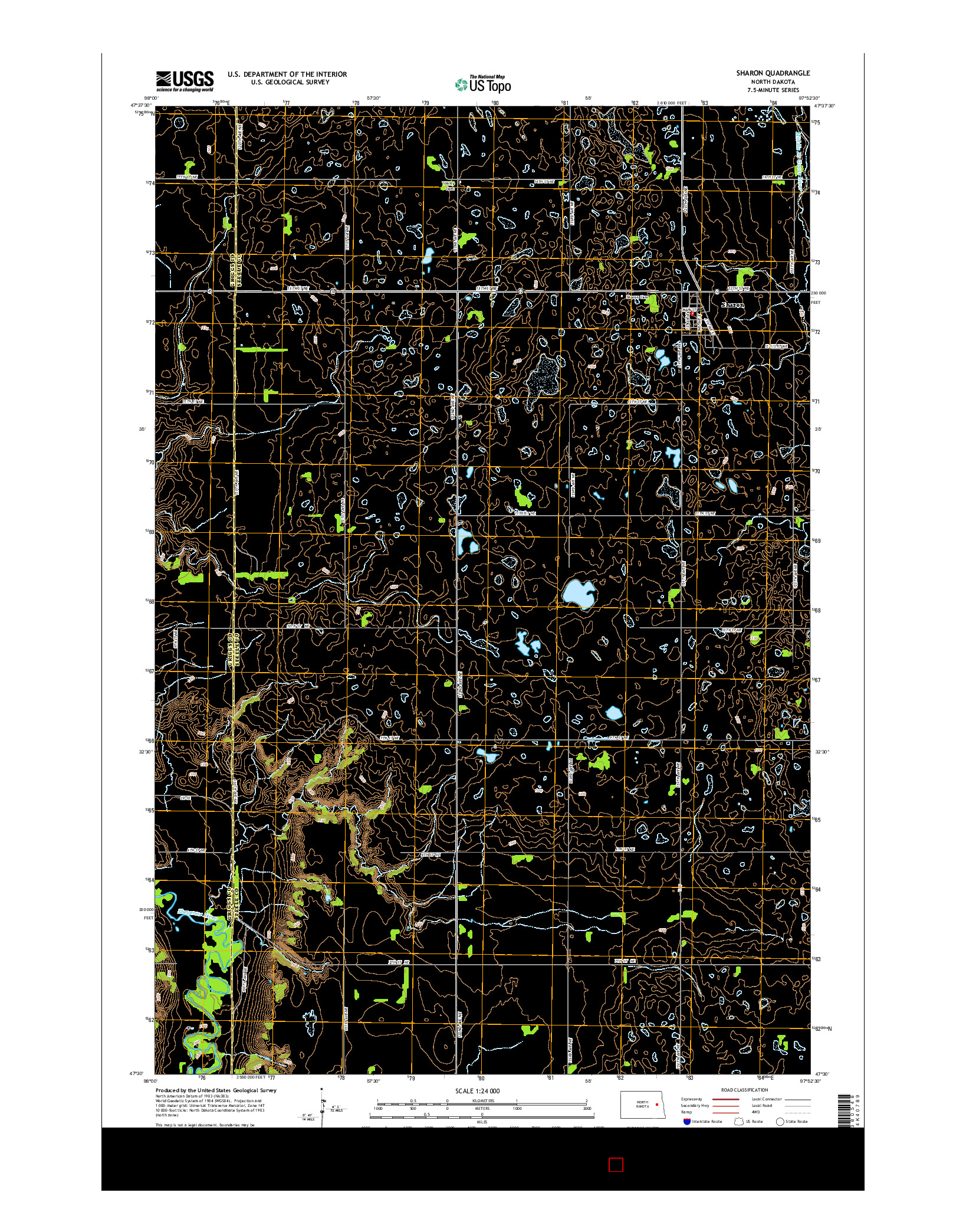 USGS US TOPO 7.5-MINUTE MAP FOR SHARON, ND 2014