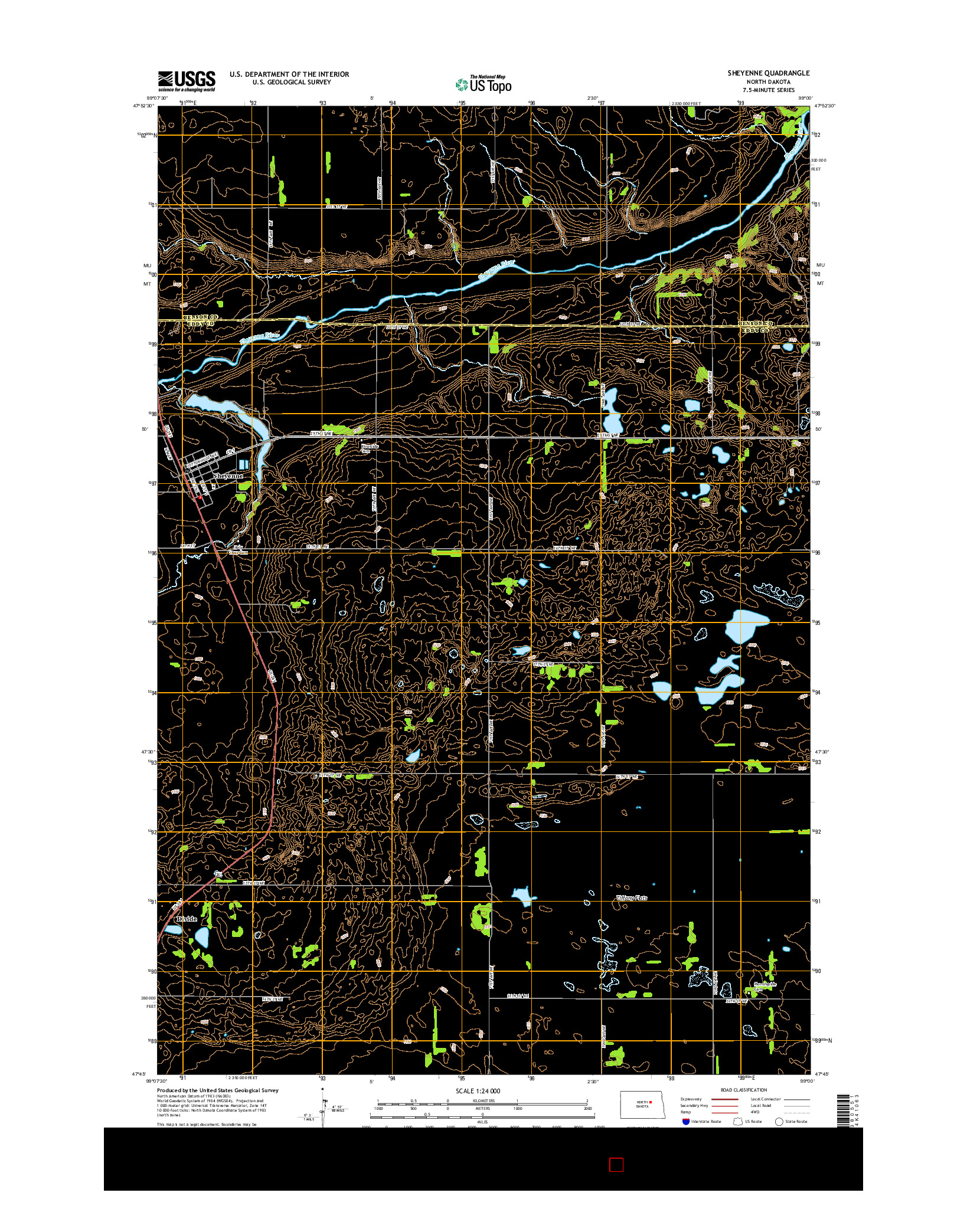 USGS US TOPO 7.5-MINUTE MAP FOR SHEYENNE, ND 2014