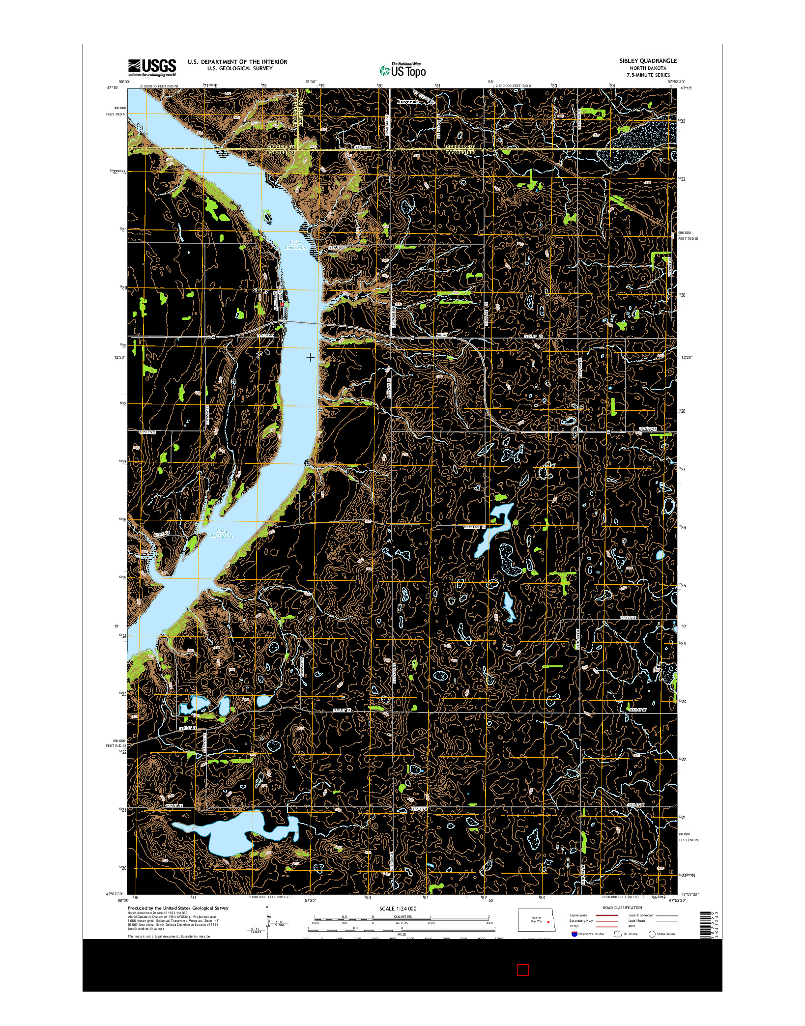 USGS US TOPO 7.5-MINUTE MAP FOR SIBLEY, ND 2014