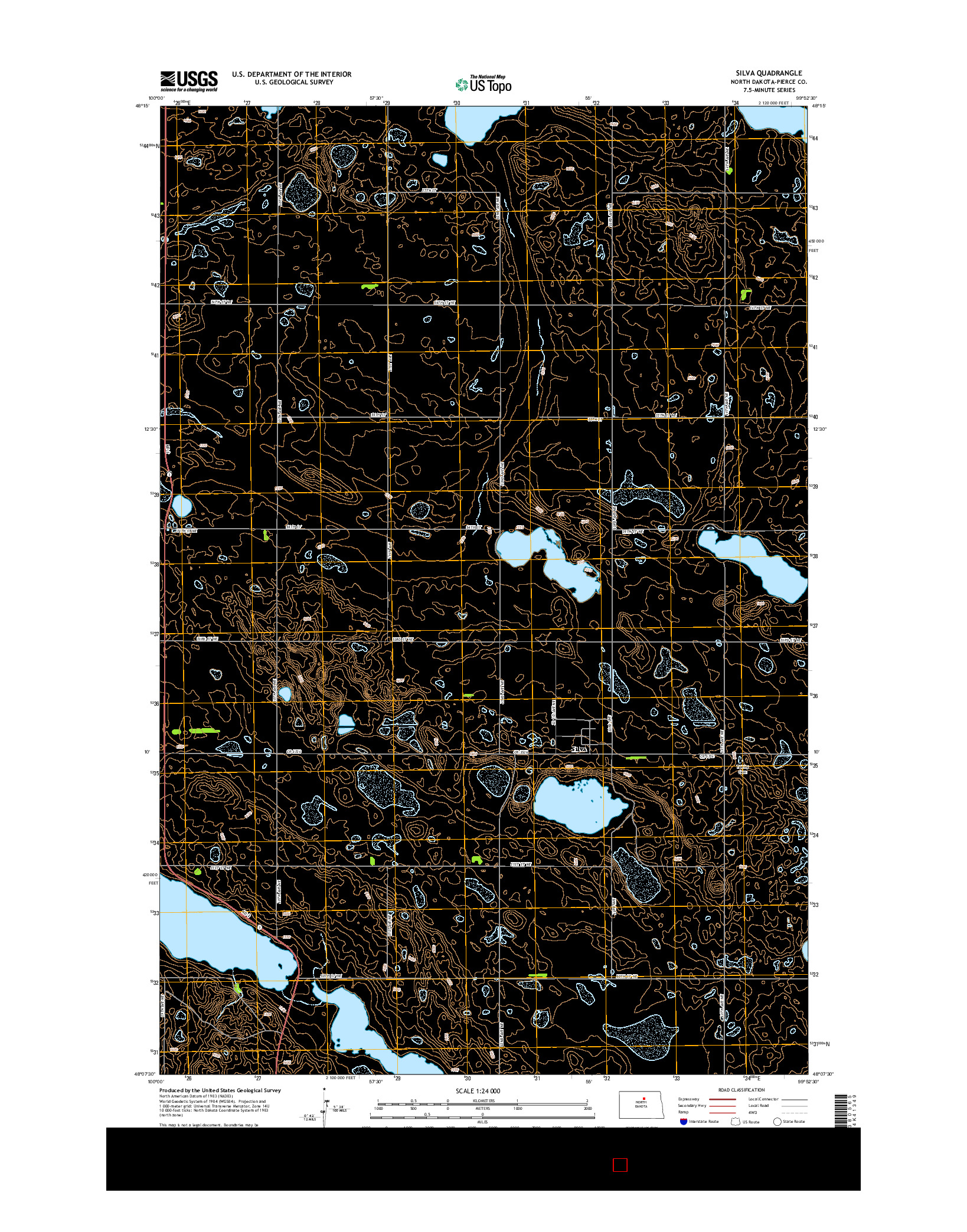 USGS US TOPO 7.5-MINUTE MAP FOR SILVA, ND 2014