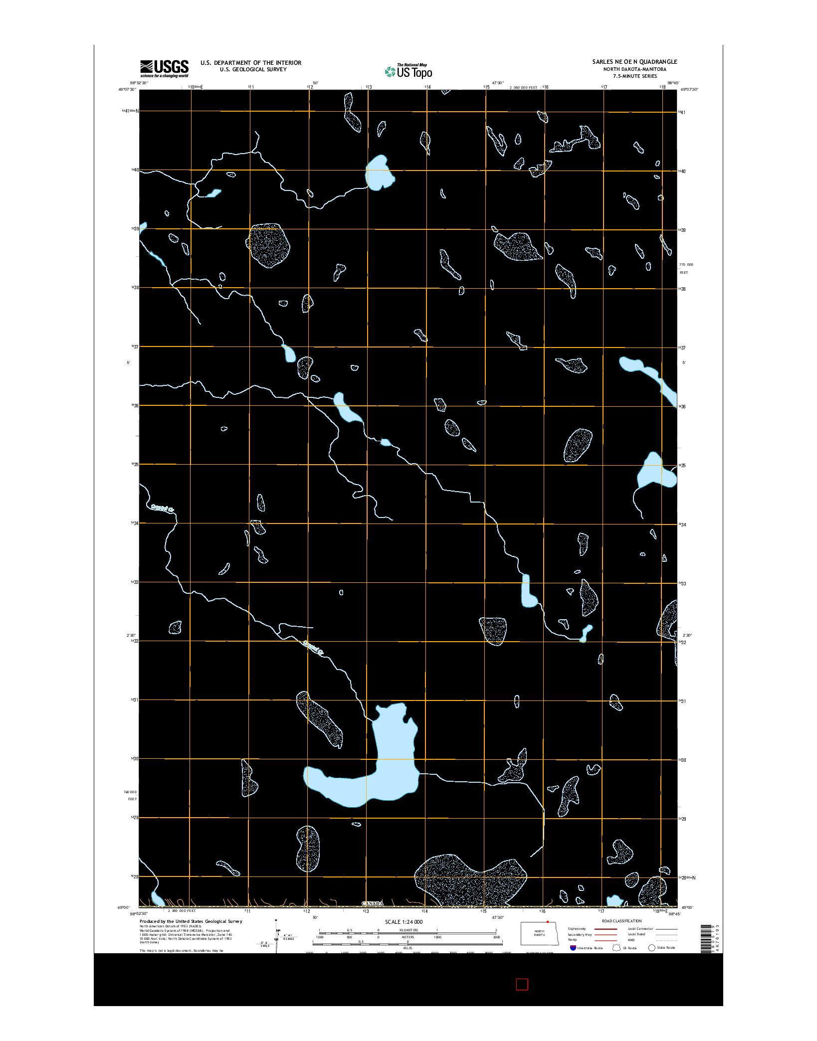 USGS US TOPO 7.5-MINUTE MAP FOR SARLES NE OE N, ND-MB 2014