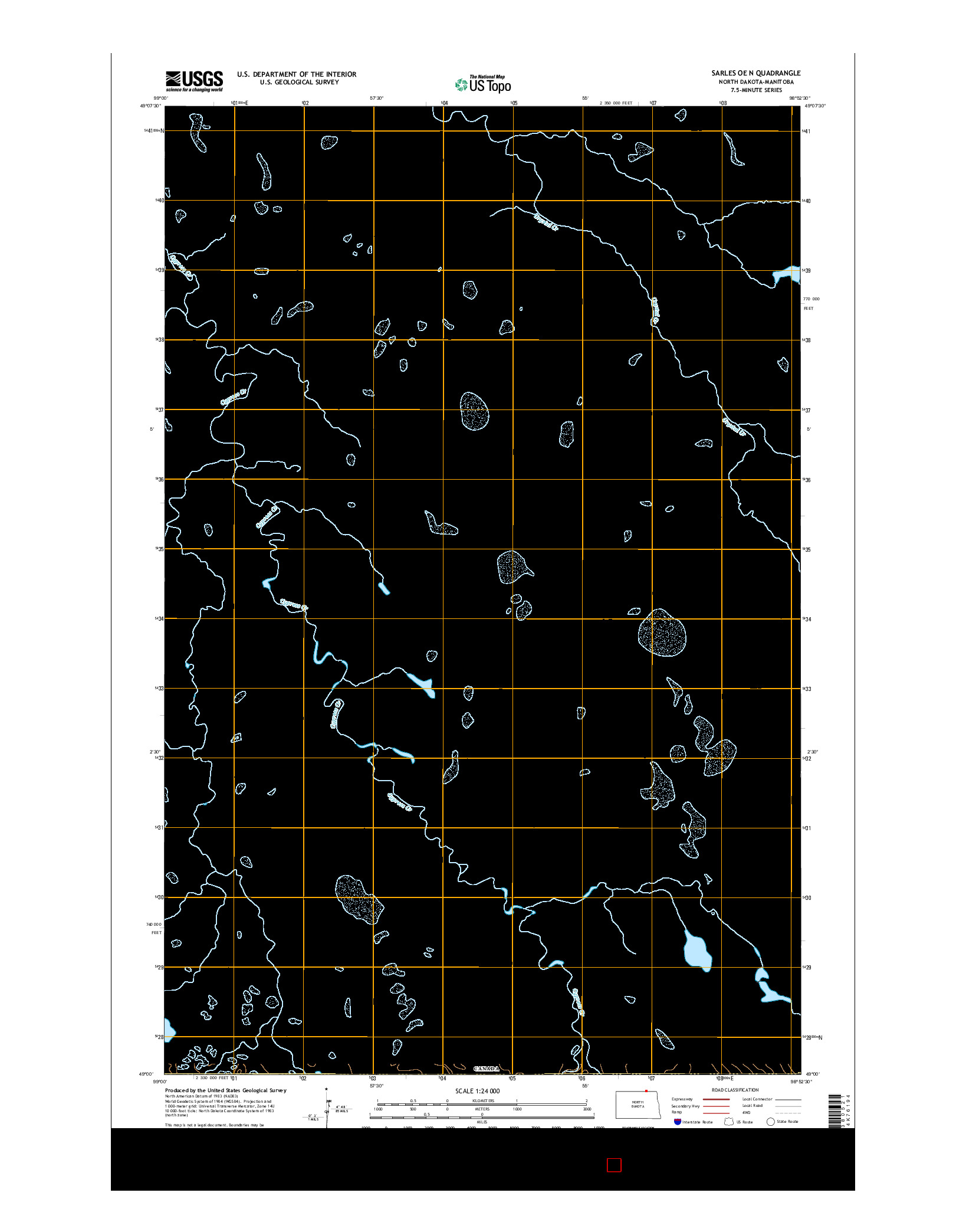 USGS US TOPO 7.5-MINUTE MAP FOR SARLES OE N, ND-MB 2014